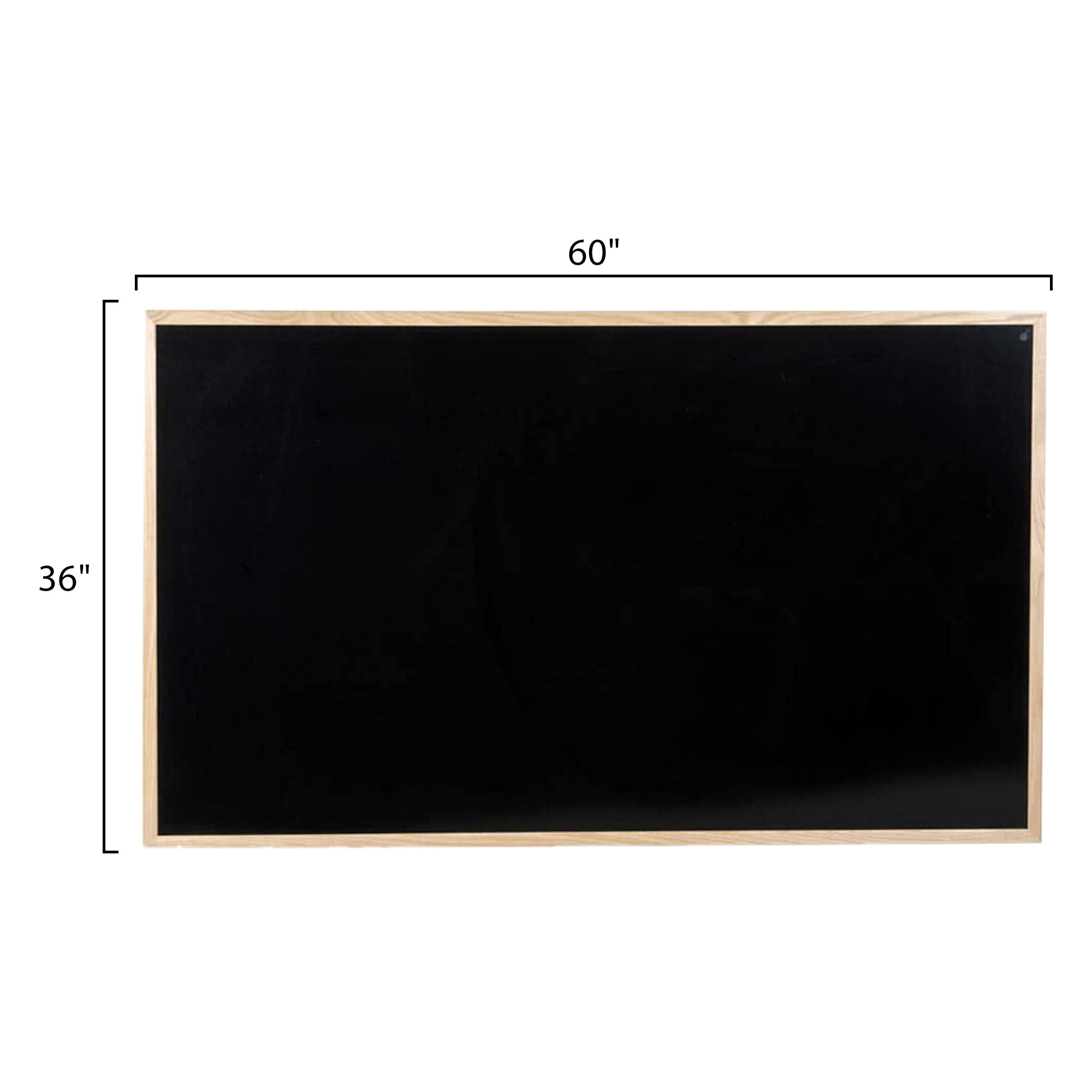 Aarco BOC3660NTB OAK 36" x 60" Oak Frame Black Marker Board