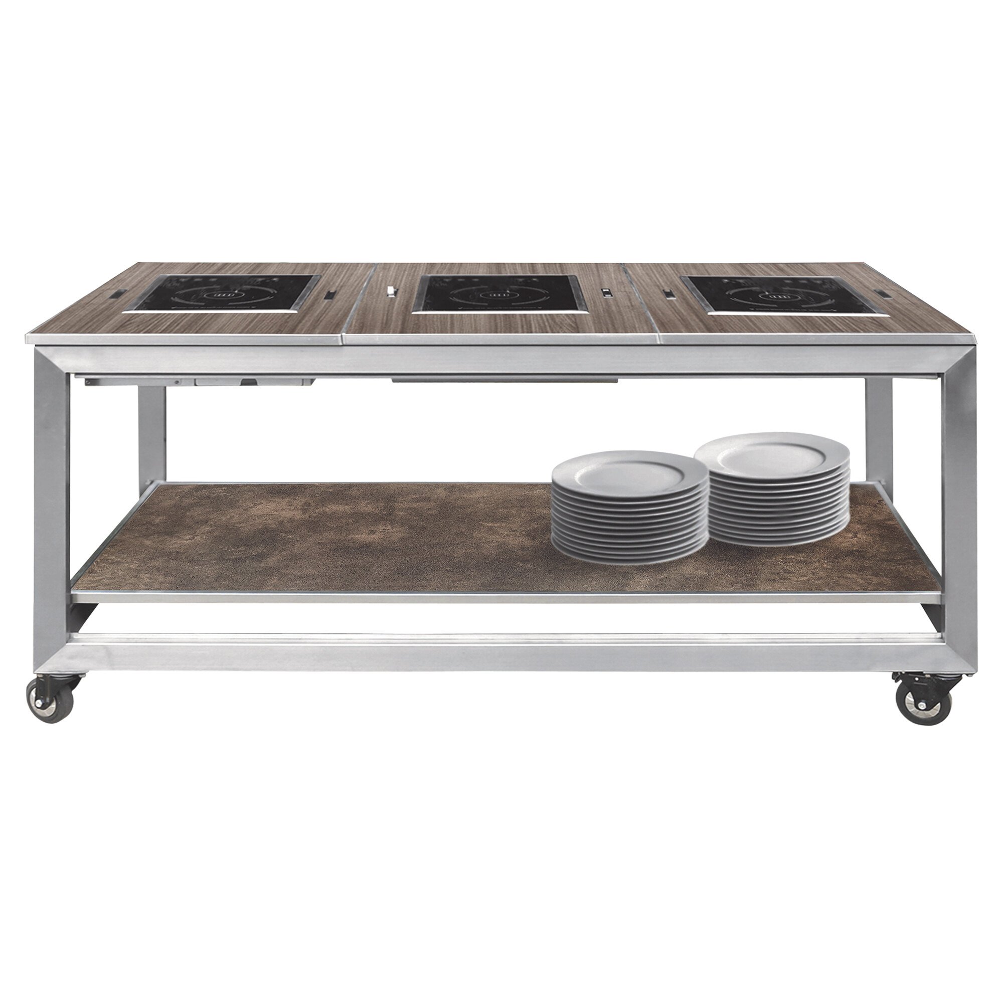 Eastern Tabletop HT4800G Hub Buffet 66" x 30 3/4" x 32 1/4" Grey