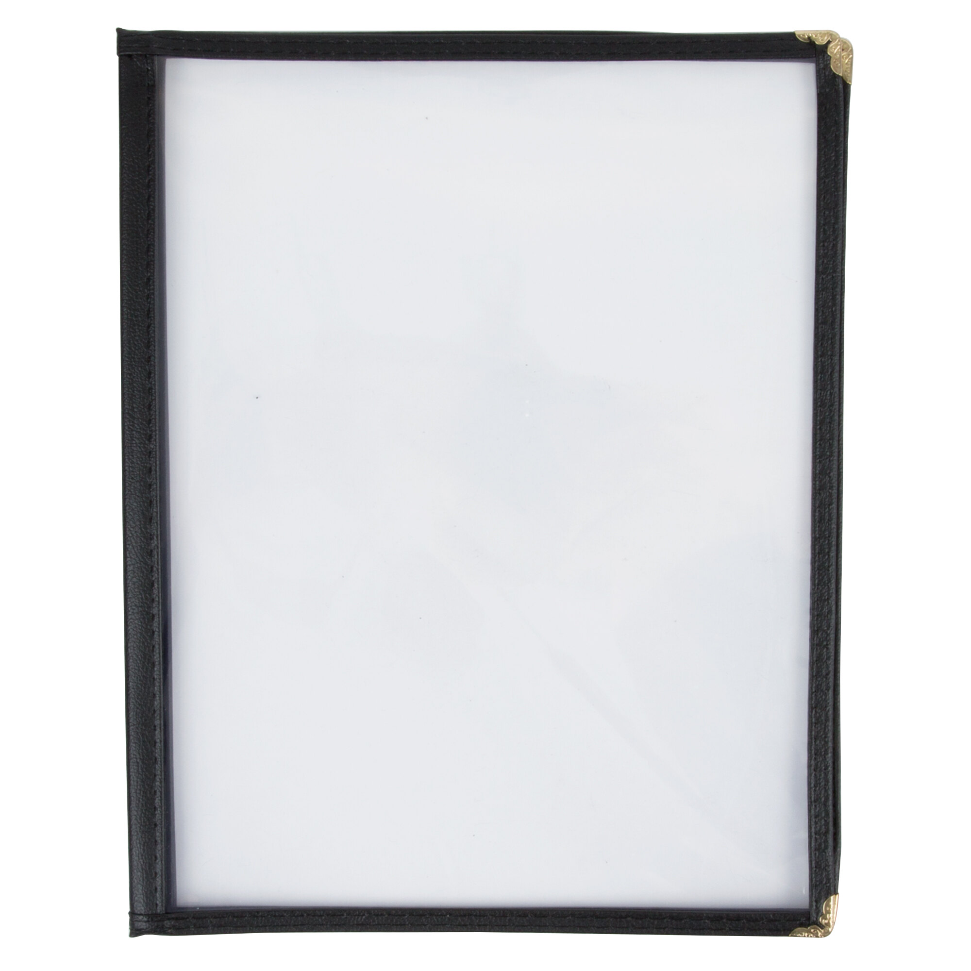 8 1/2" x 11" Black Two Pocket Clear Menu Cover