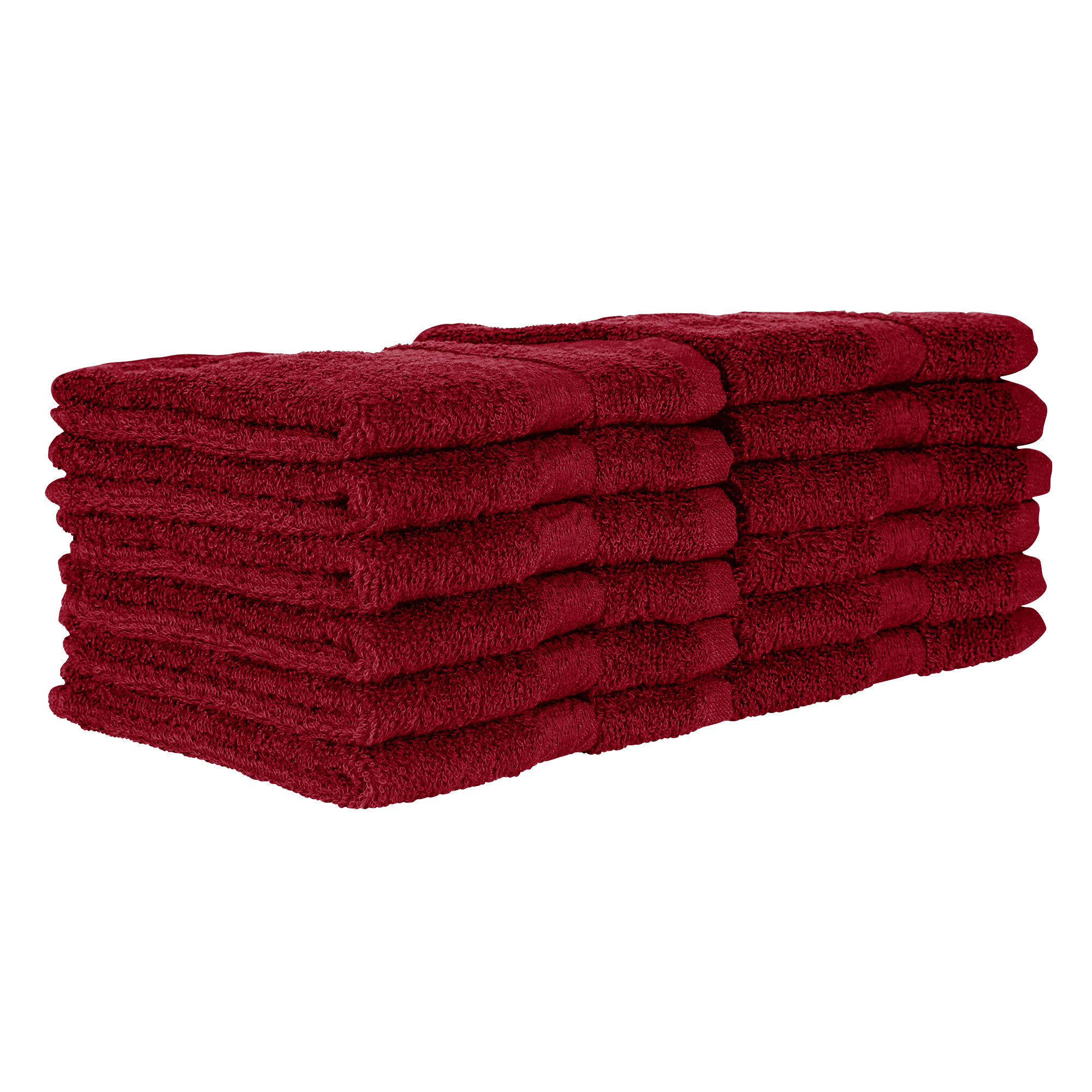 12" x 12" 100 Ring Spun Cotton Burgundy Wash Cloth 1 lb. 300/Case