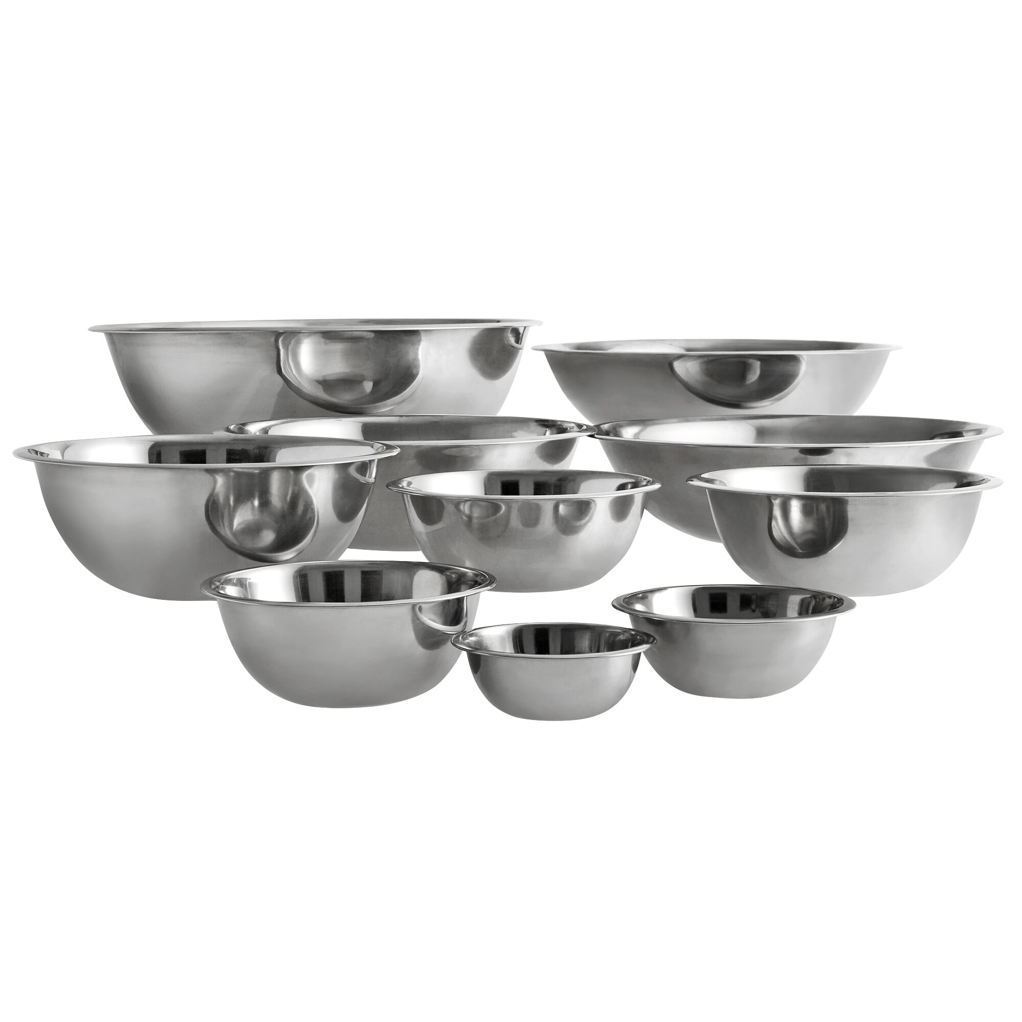 Extra Large Stainless Steel Mixing Bowl Set (Choice) staurantStore