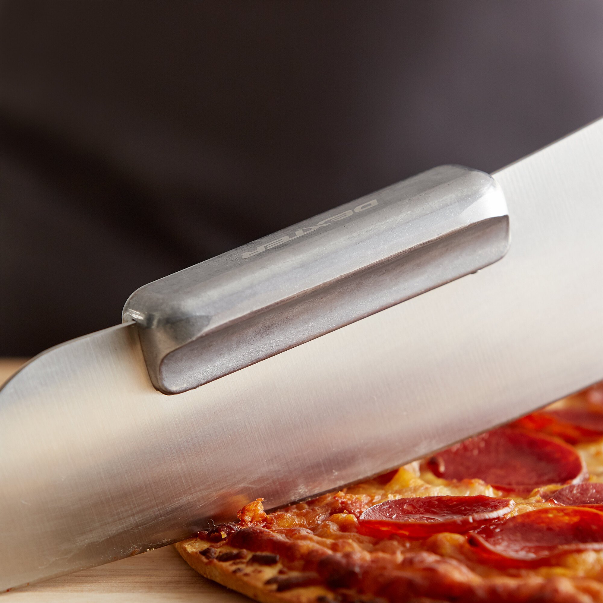 DexterRussell SaniSafe 16" Pizza Knife with White Handle and Pizza