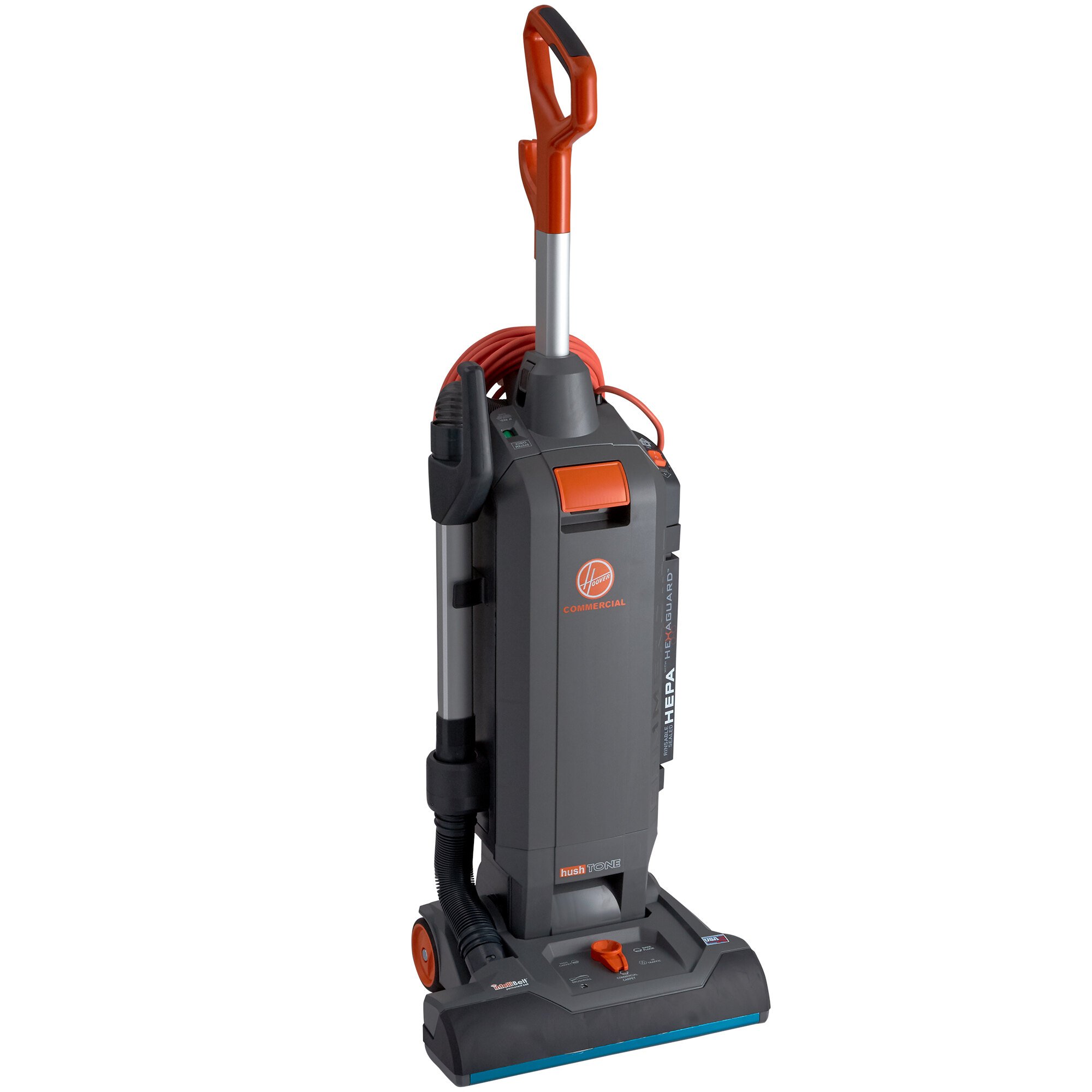 Hoover CH54115 HushTone 15+ Commercial Bagged Upright Vacuum Cleaner with Intellibelt 1200W