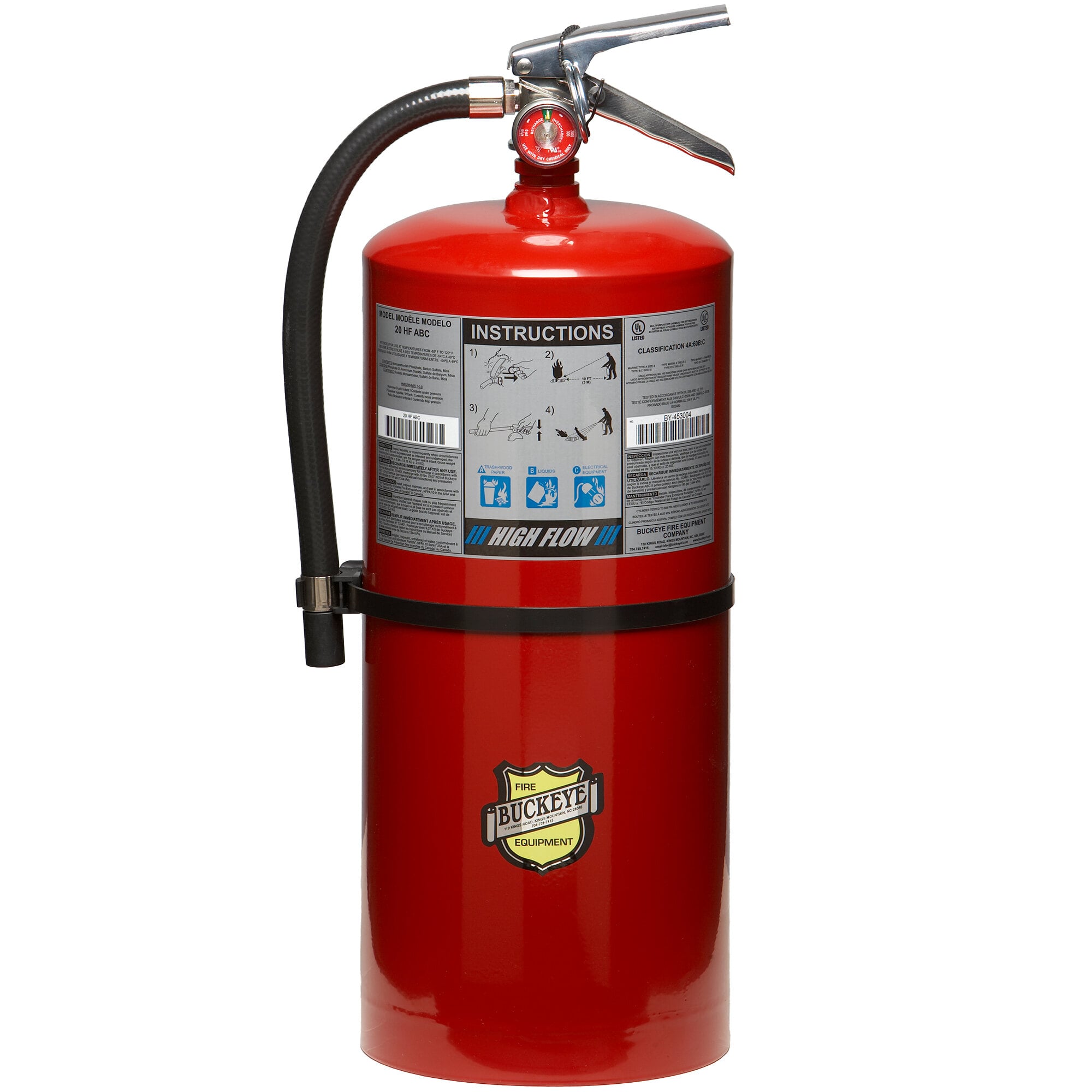 Buckeye 20 lb. ABC High Flow Fire Extinguisher - Rechargeable Untagged ...