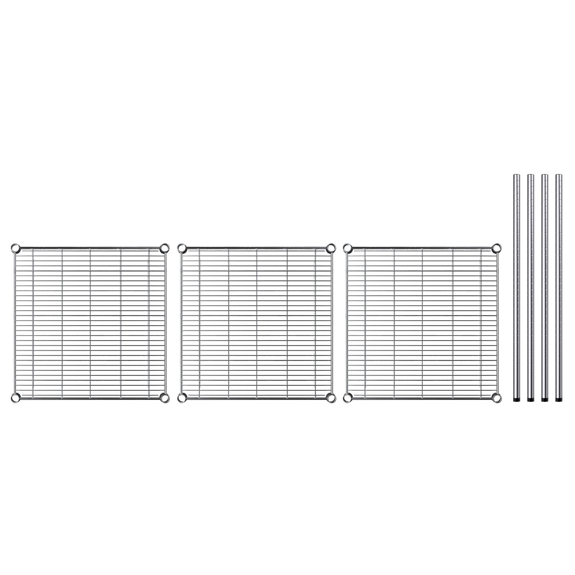 Regency 24" x 24" NSF Chrome 3-Shelf Kit with 34" Posts
