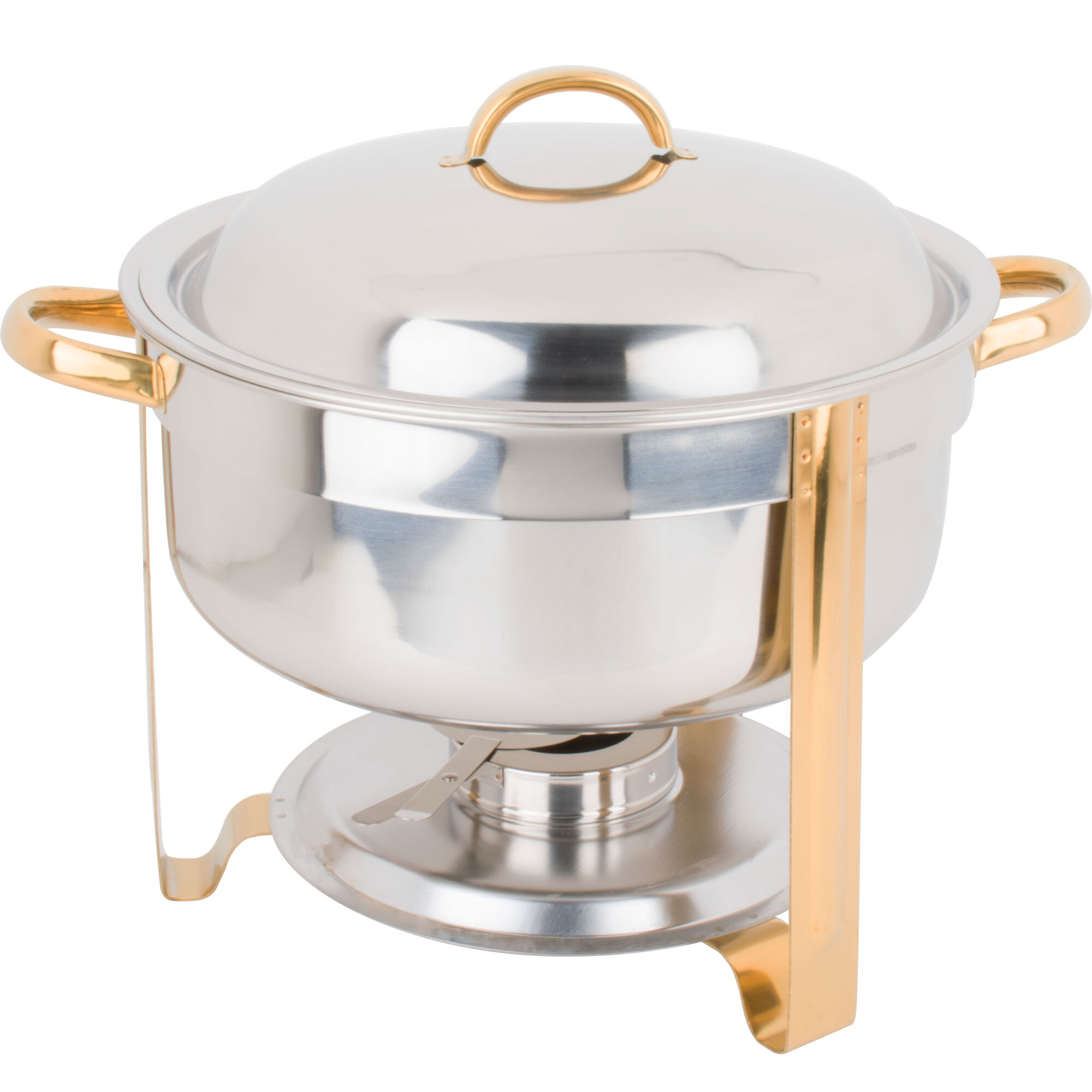 Choice 8 Qt. Round Chafer with Gold Accents staurantStore