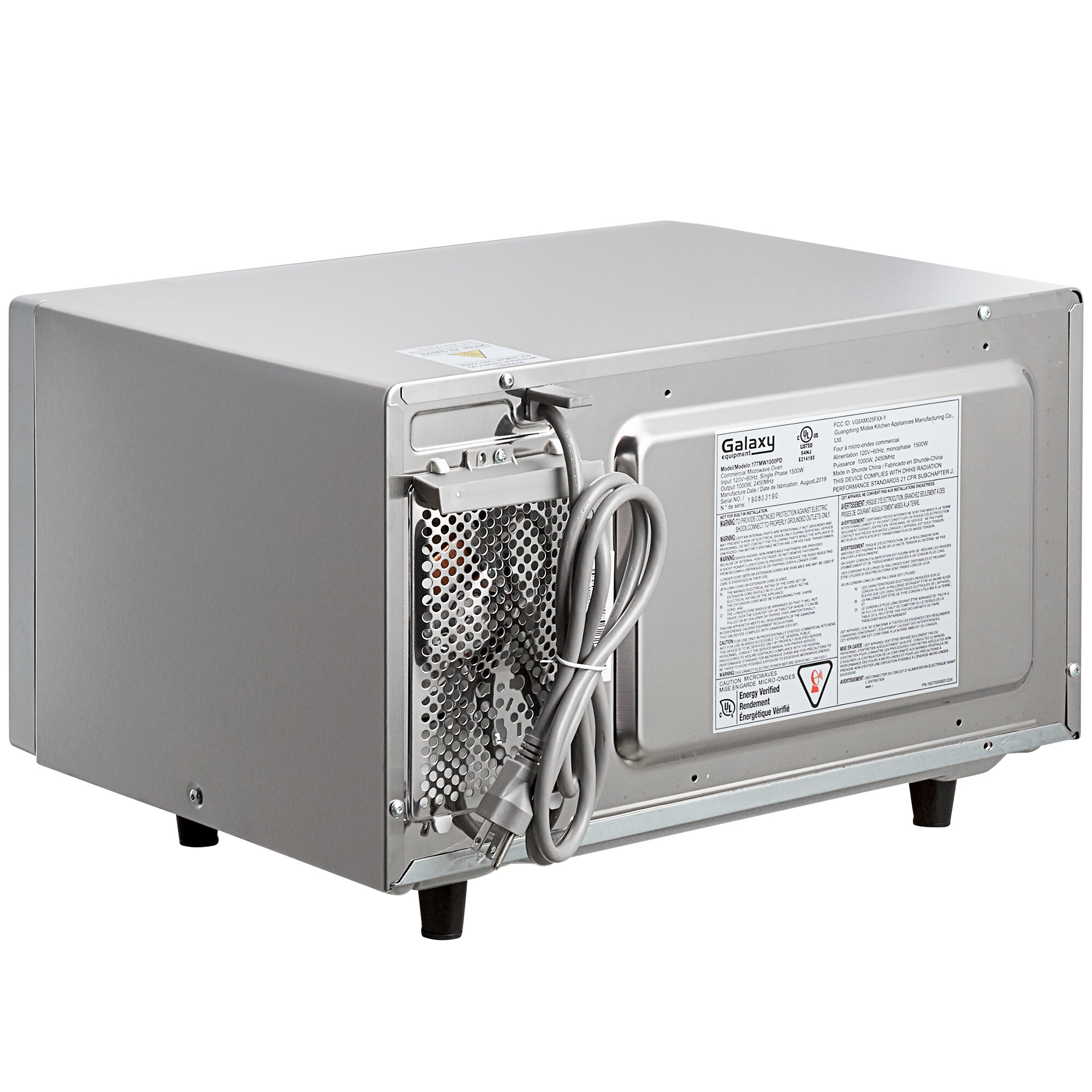 Galaxy MW1000PD Office Series Microwave with Dial Controls 120V, 1000W