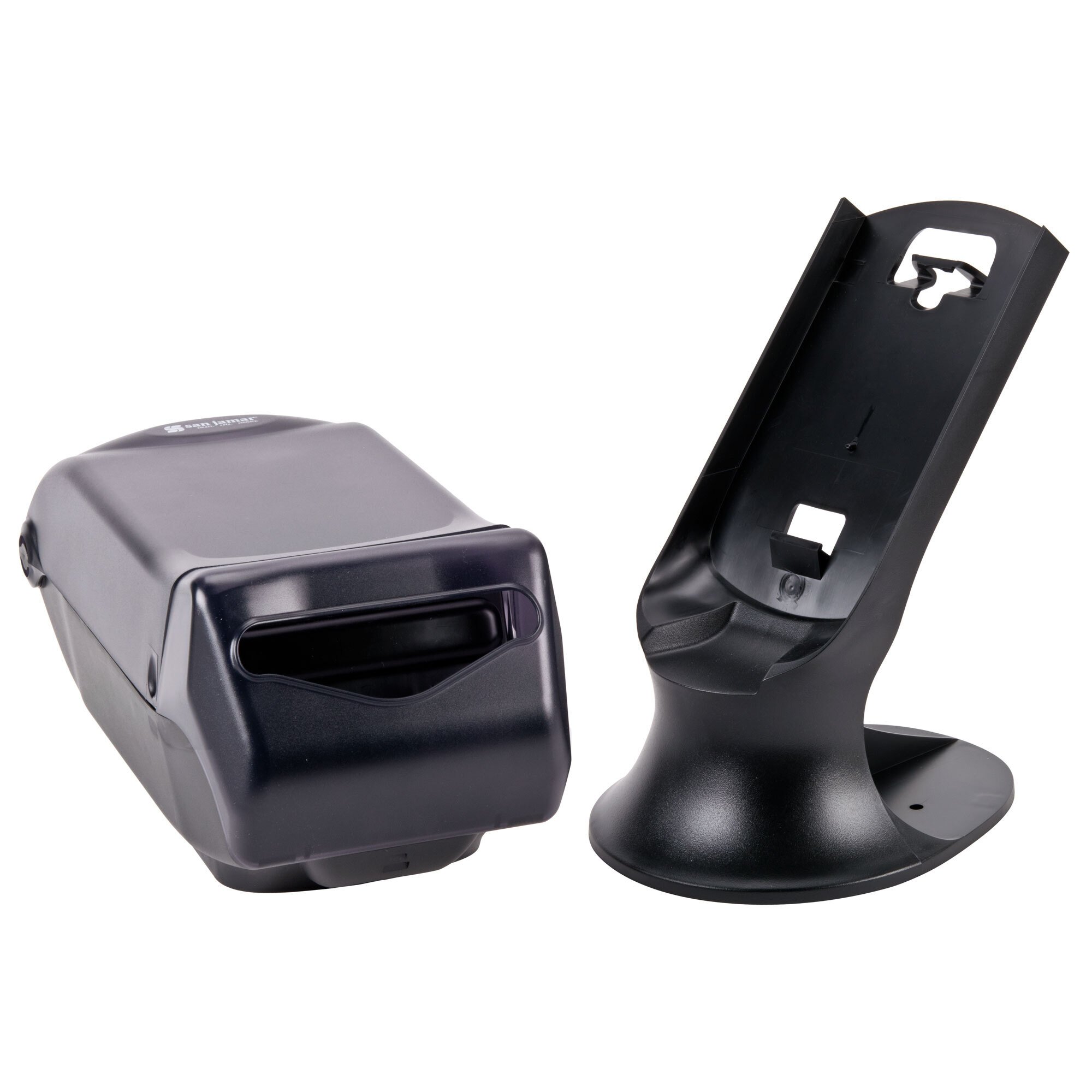 San Jamar Napkin Dispenser with Stand Mount, Black