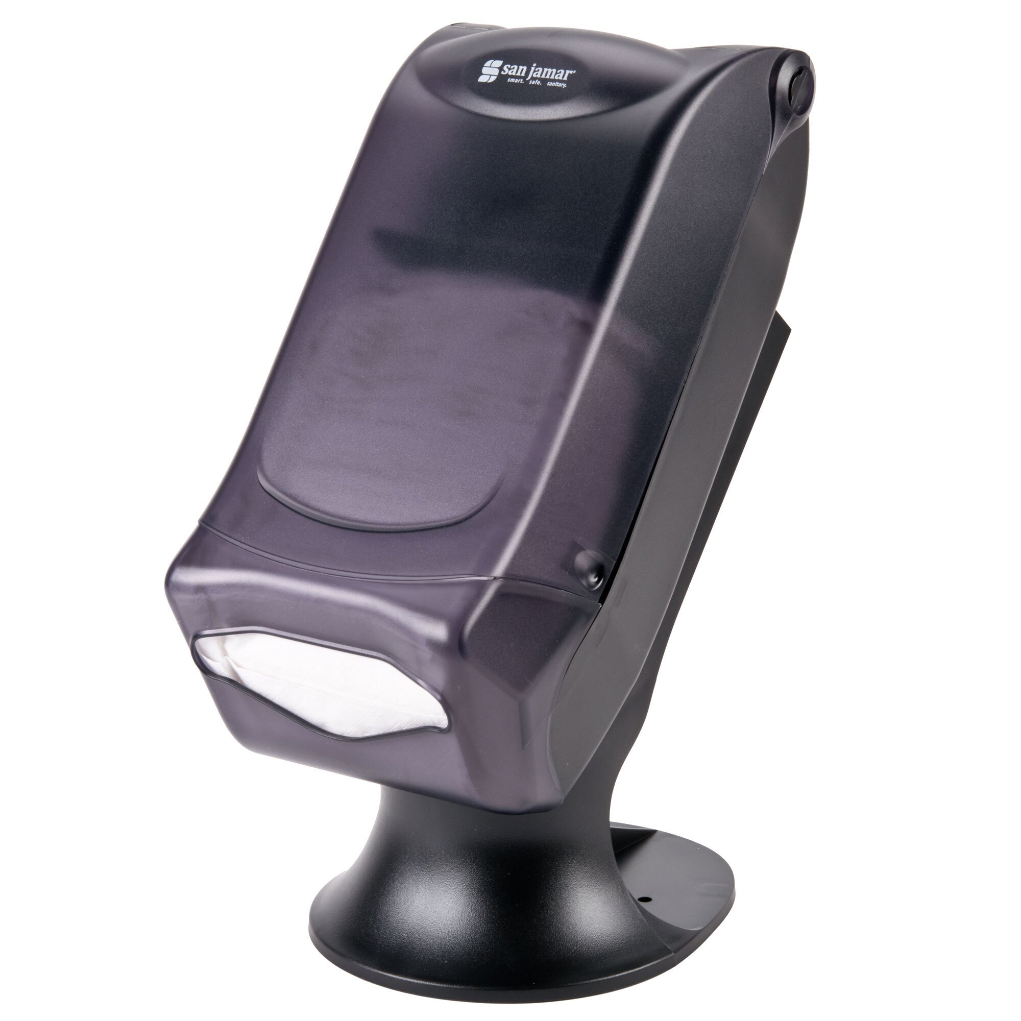 San Jamar Napkin Dispenser with Stand Mount, Black