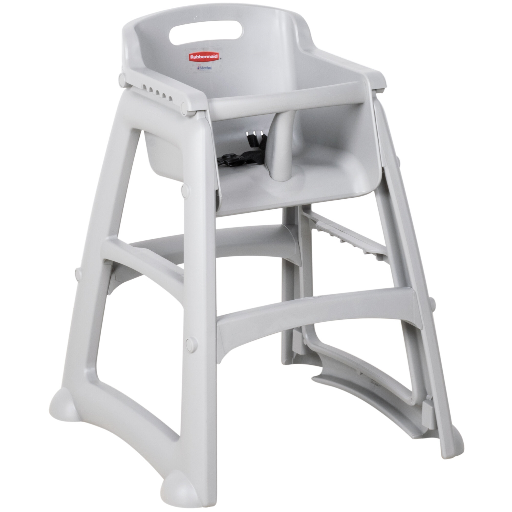 Rubbermaid FG780608PLAT Platinum Restaurant High Chair without Wheels Assembled