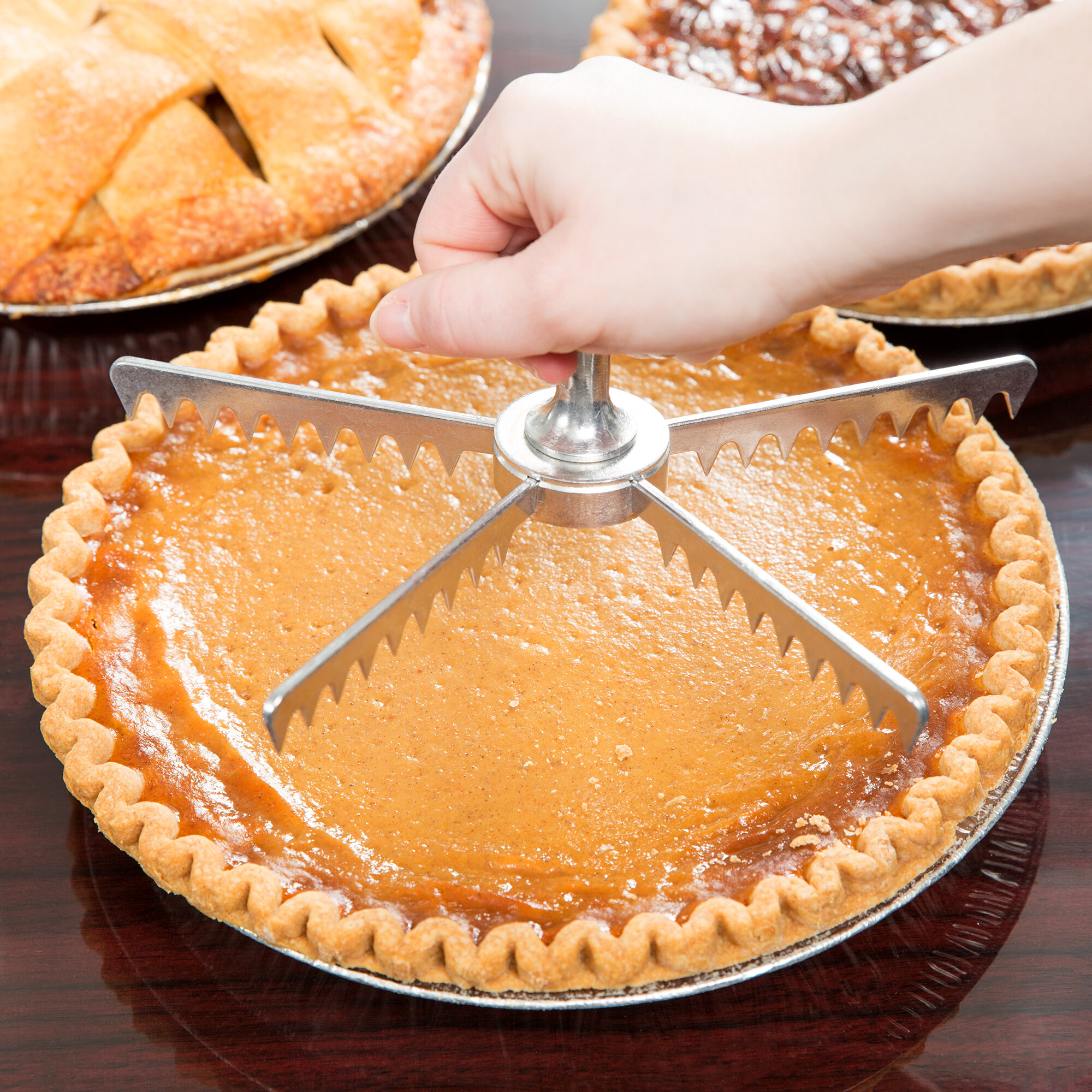 8 3/4" Aluminum 5 Cut Pie and Cake Marker / Cutter