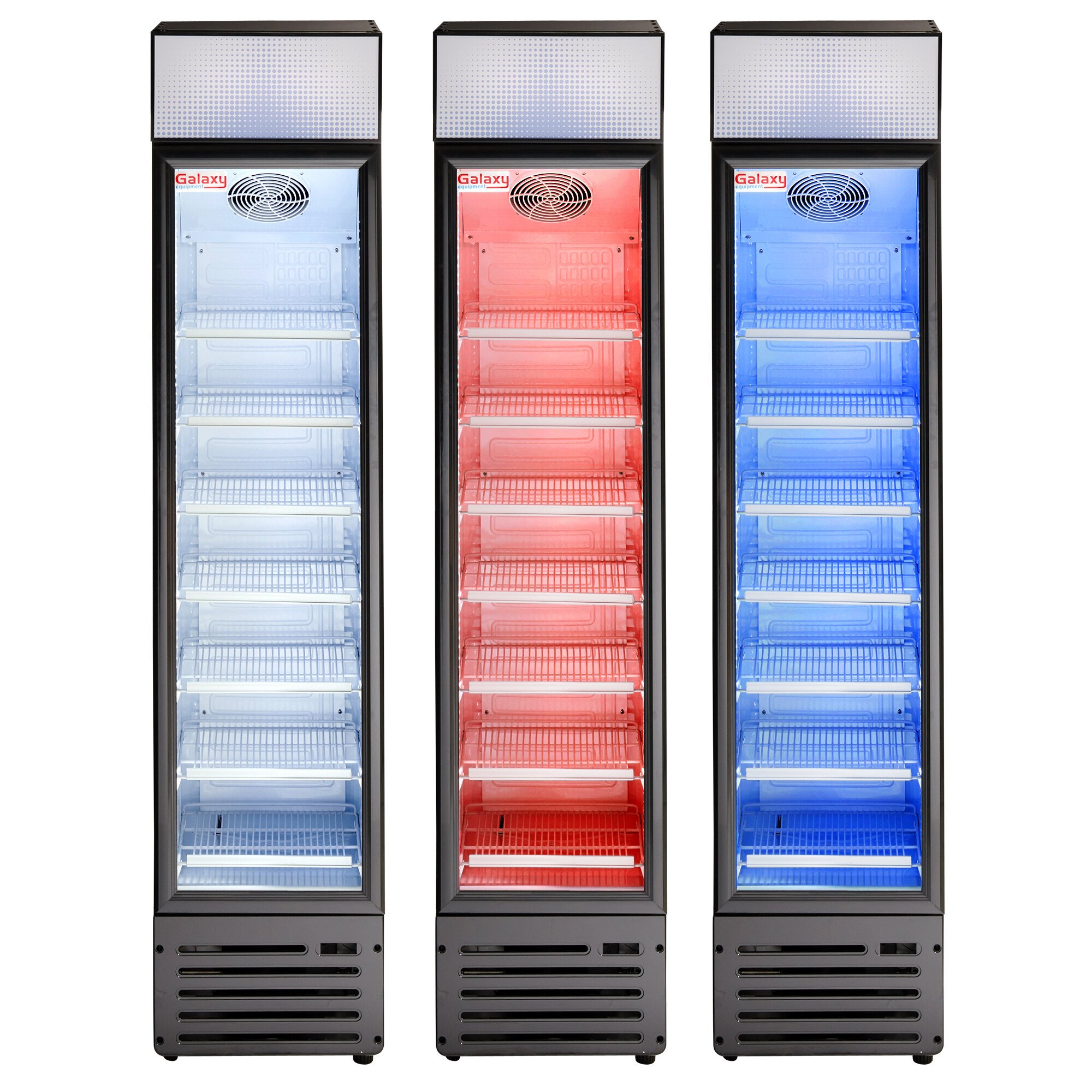 Galaxy GDN5 16 1/2" Black Swing Glass Door Merchandiser Refrigerator