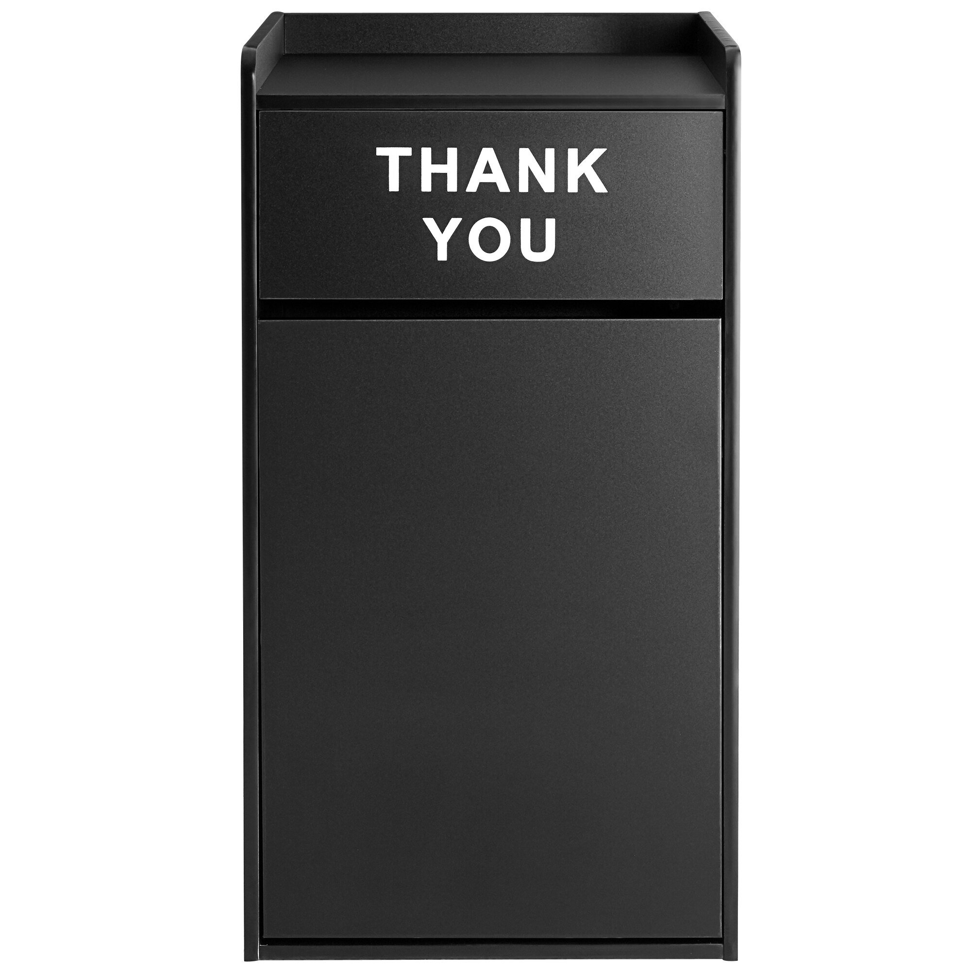 Restaurant Trash Receptacle with "Thank You" Swing Door