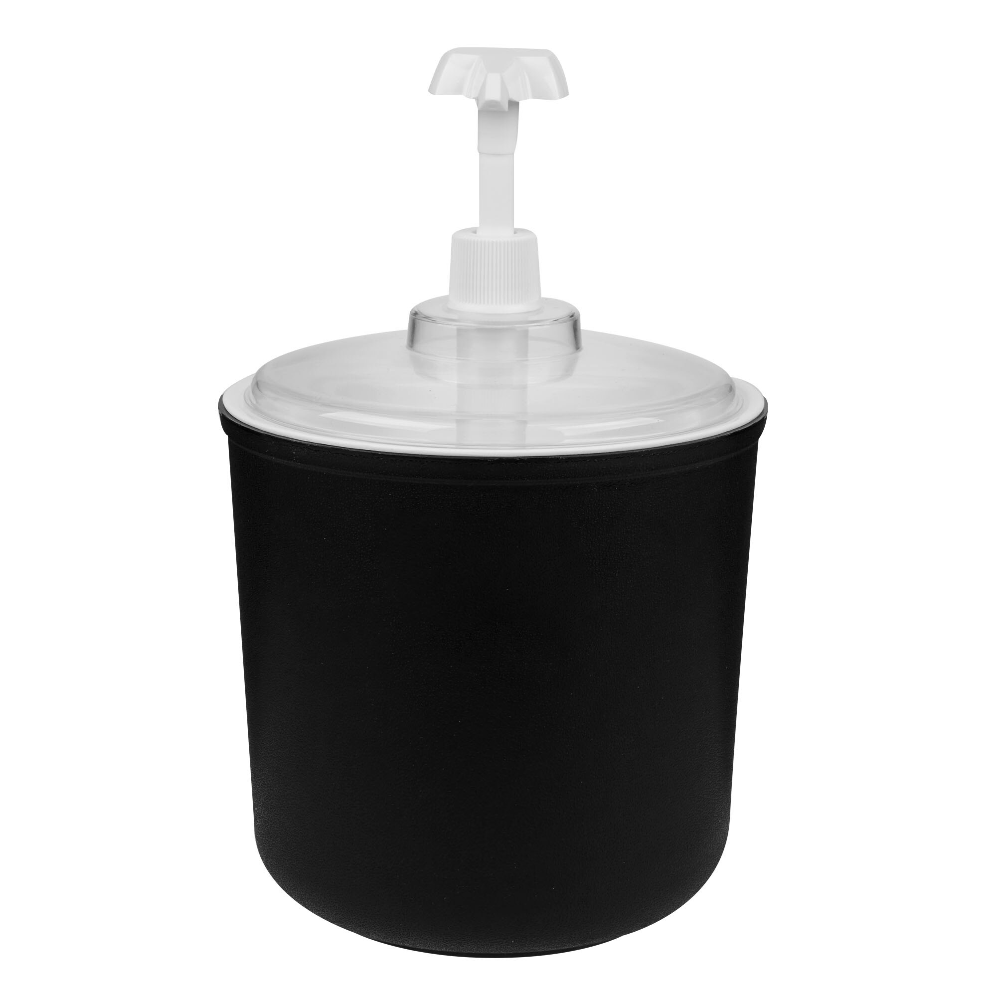 Carlisle 2 Qt. Black Insulated Condiment Pump Dispenser Kit