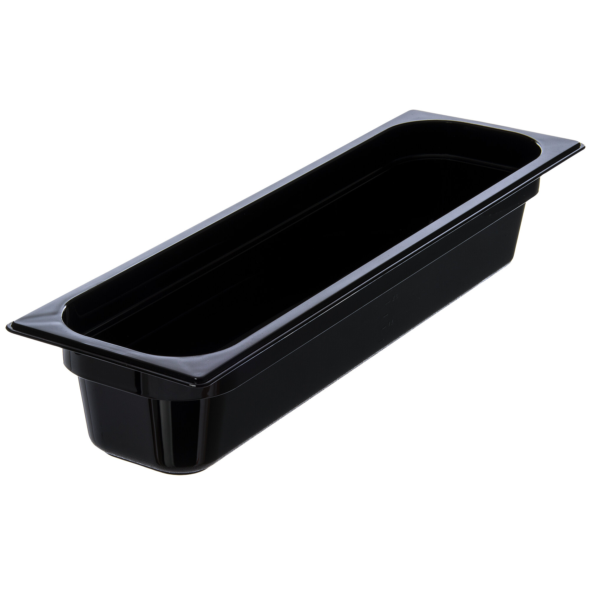 Carlisle 10441B03 StorPlus 1/2 Size Long Black High Heat Plastic Food
