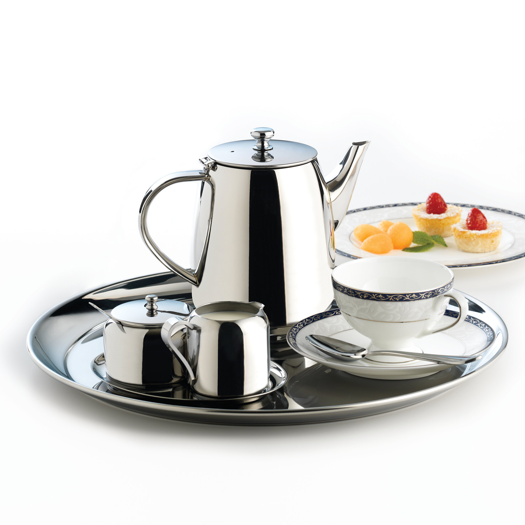 World Tableware 73317 Belle II Stainless Steel Creamer / Sugar Set with