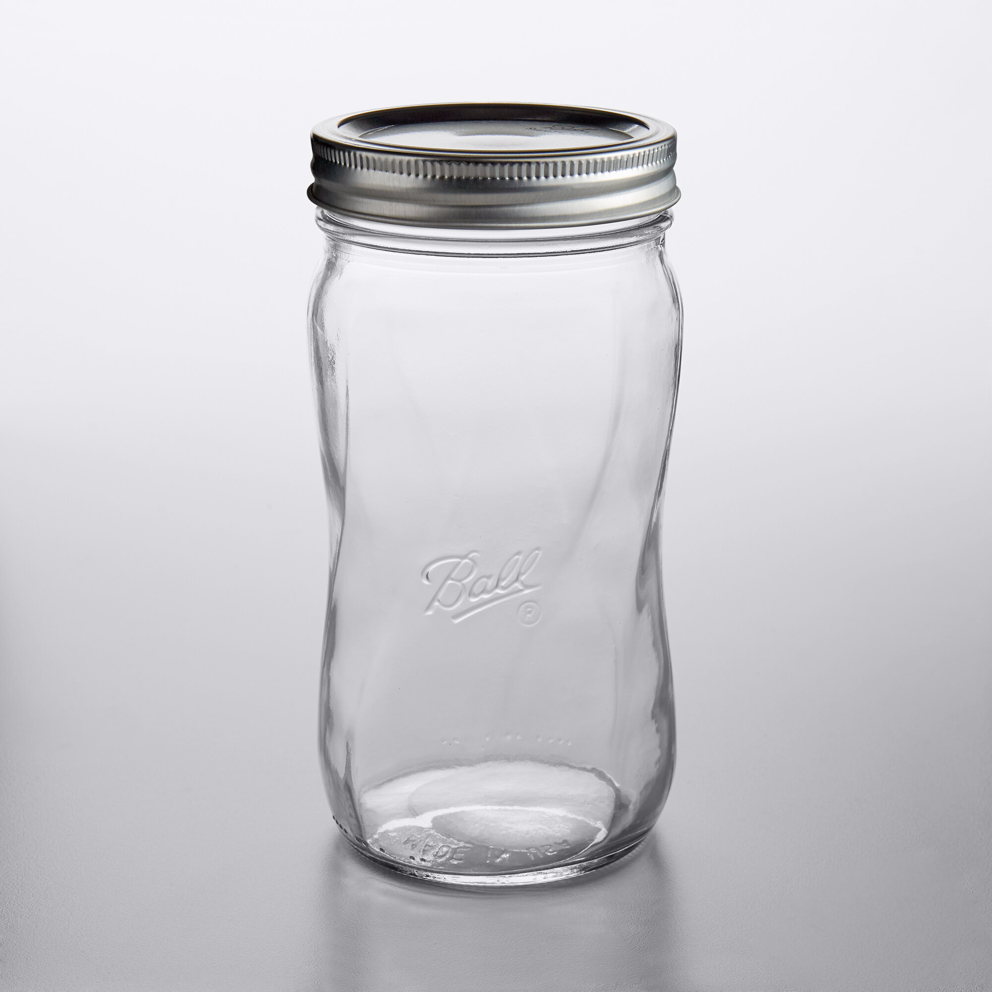 Ball 1440061184 28 oz. Elite Spiral Wide Mouth Glass Canning Jar with