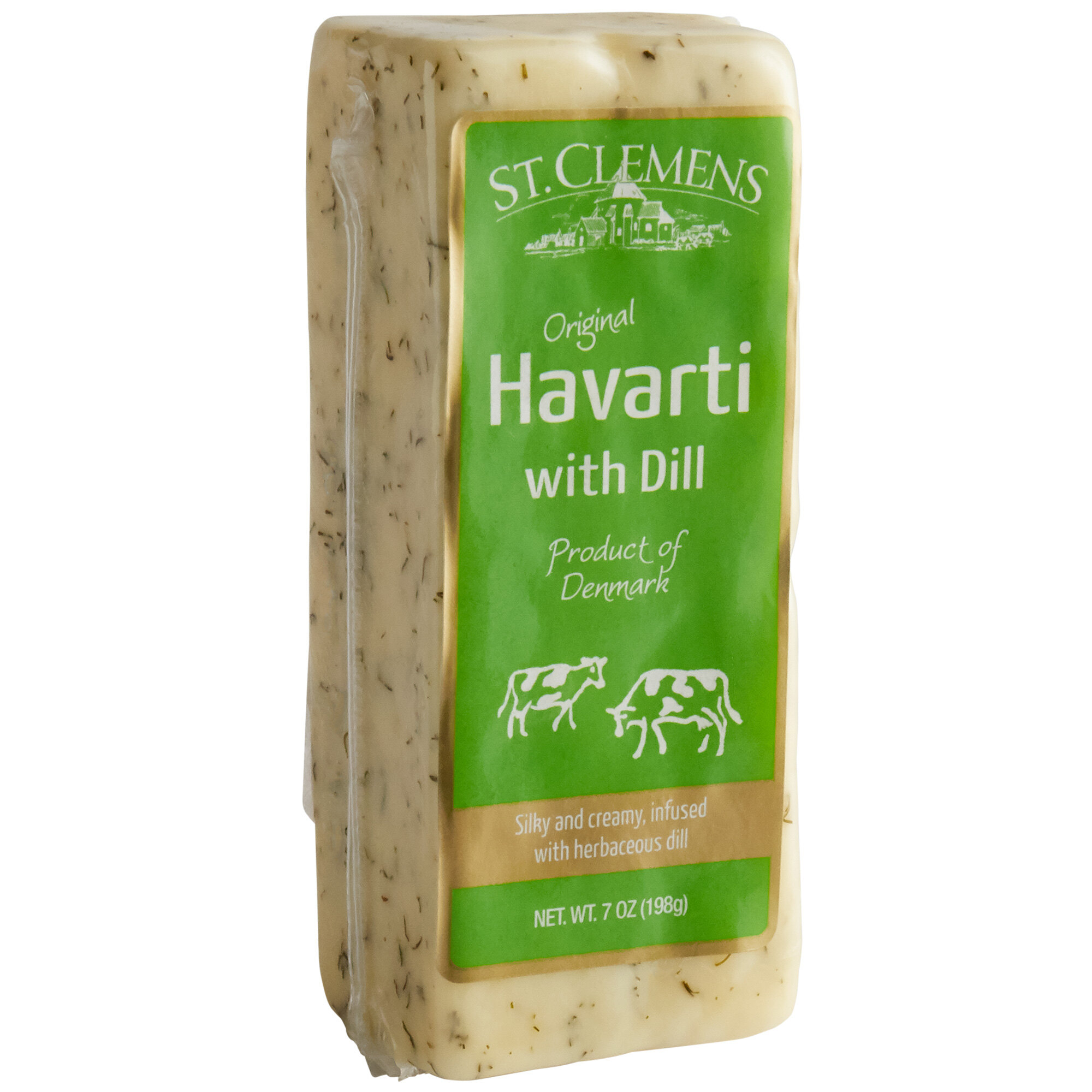 St. Clemens 8 oz. Danish Creamy Havarti Cheese Block with Dill 12/Case