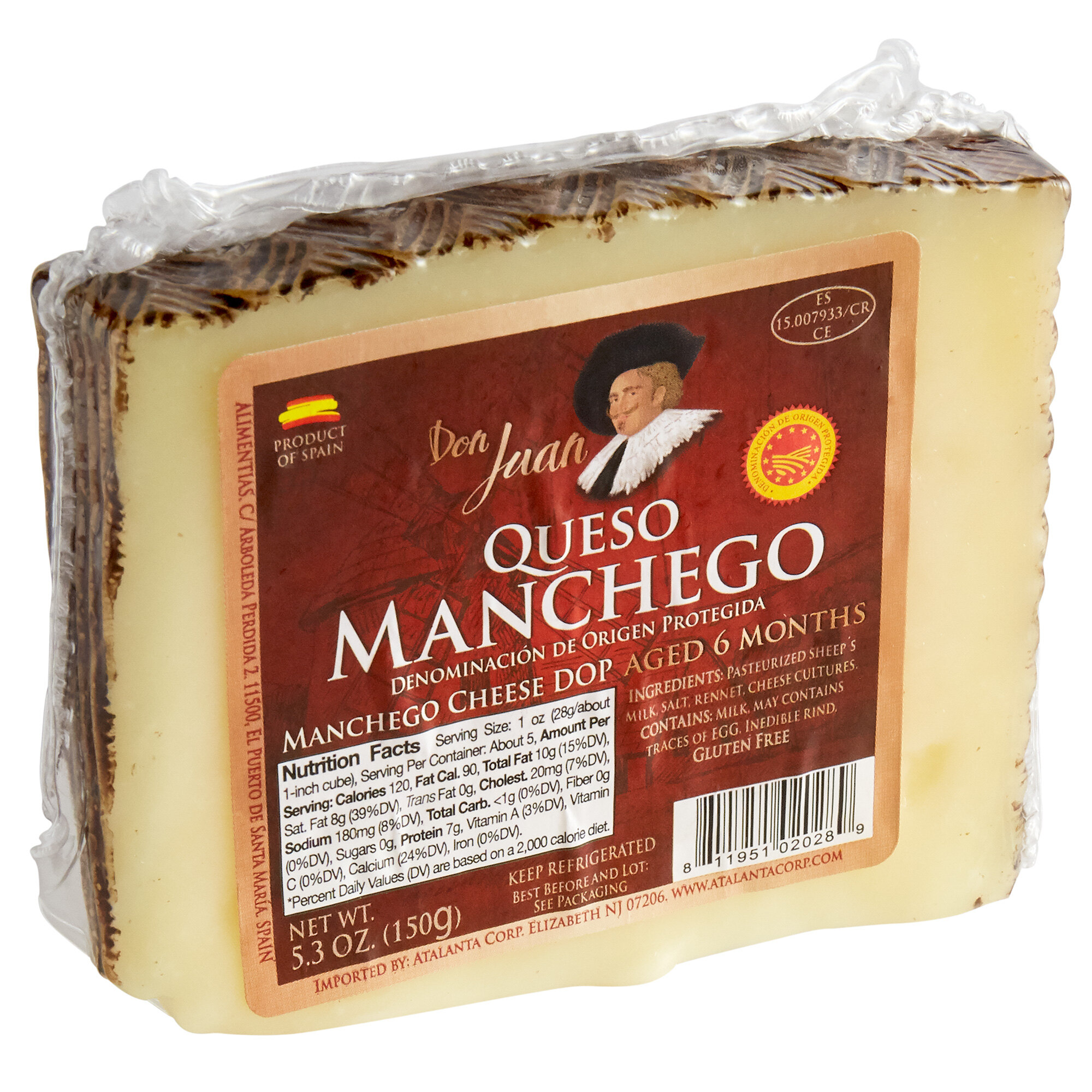 Don Juan 5.3 oz. DOP 6Month Aged Manchego Cheese Wedge 12/Case