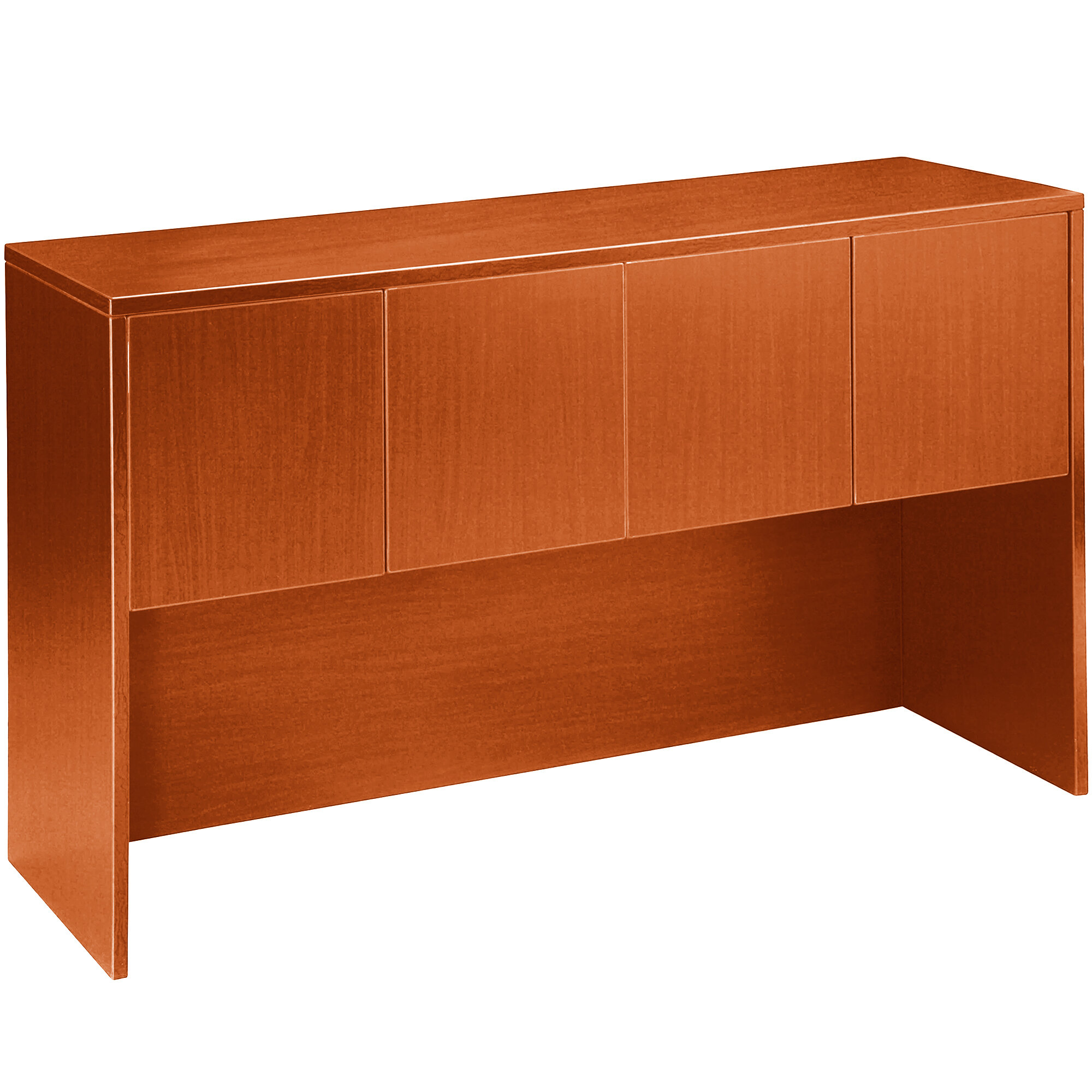 Boss N140C Cherry Laminate Four Door Desk Hutch 66" x 15" x 36"
