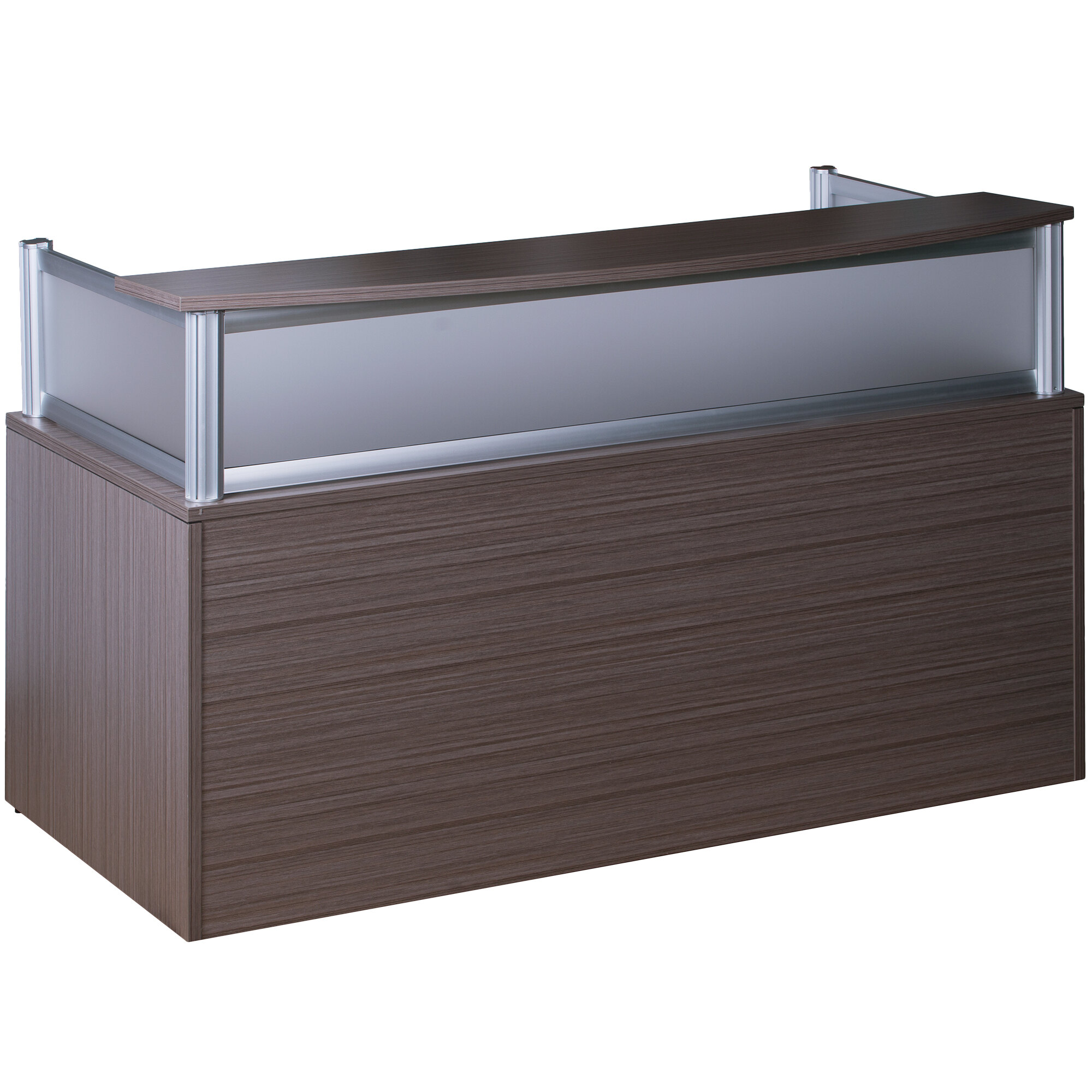 Boss N269GDW Driftwood Laminate / Plexiglass Reception Desk Shell 71