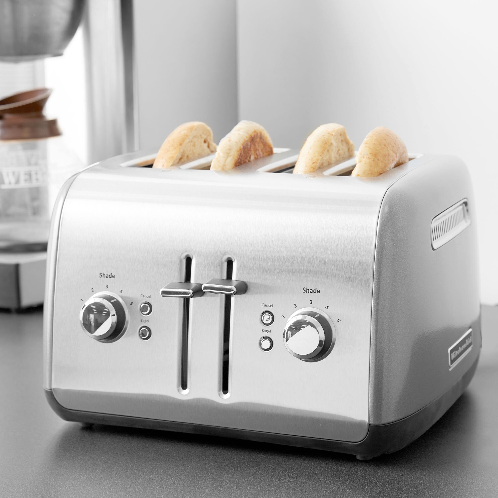 KitchenAid KMT4115CU Contour Silver Four Slice Toaster with Manual Lift