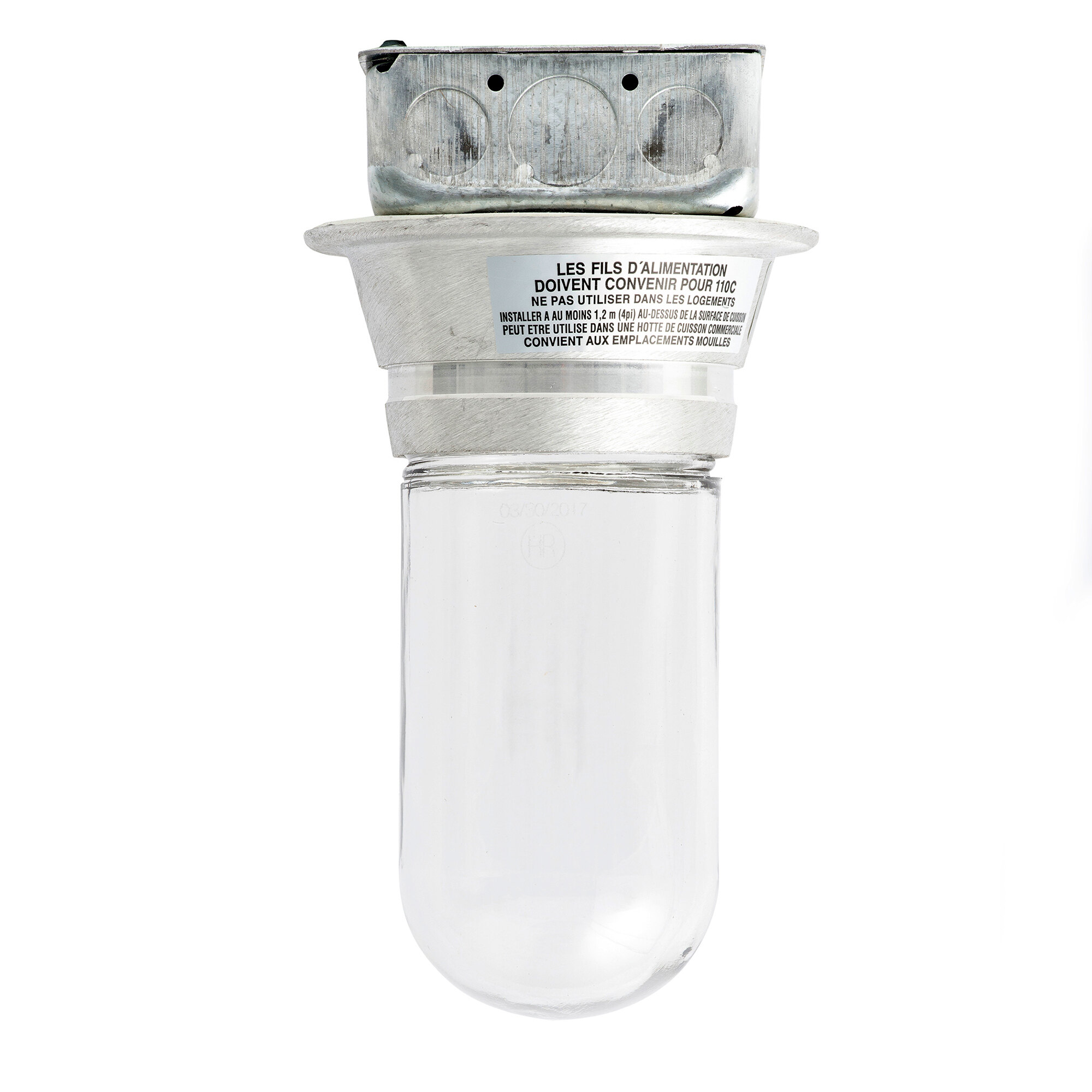 NAKS PWLGT PreWired Canopy Hood Lighting Fixture with Tempered Globe