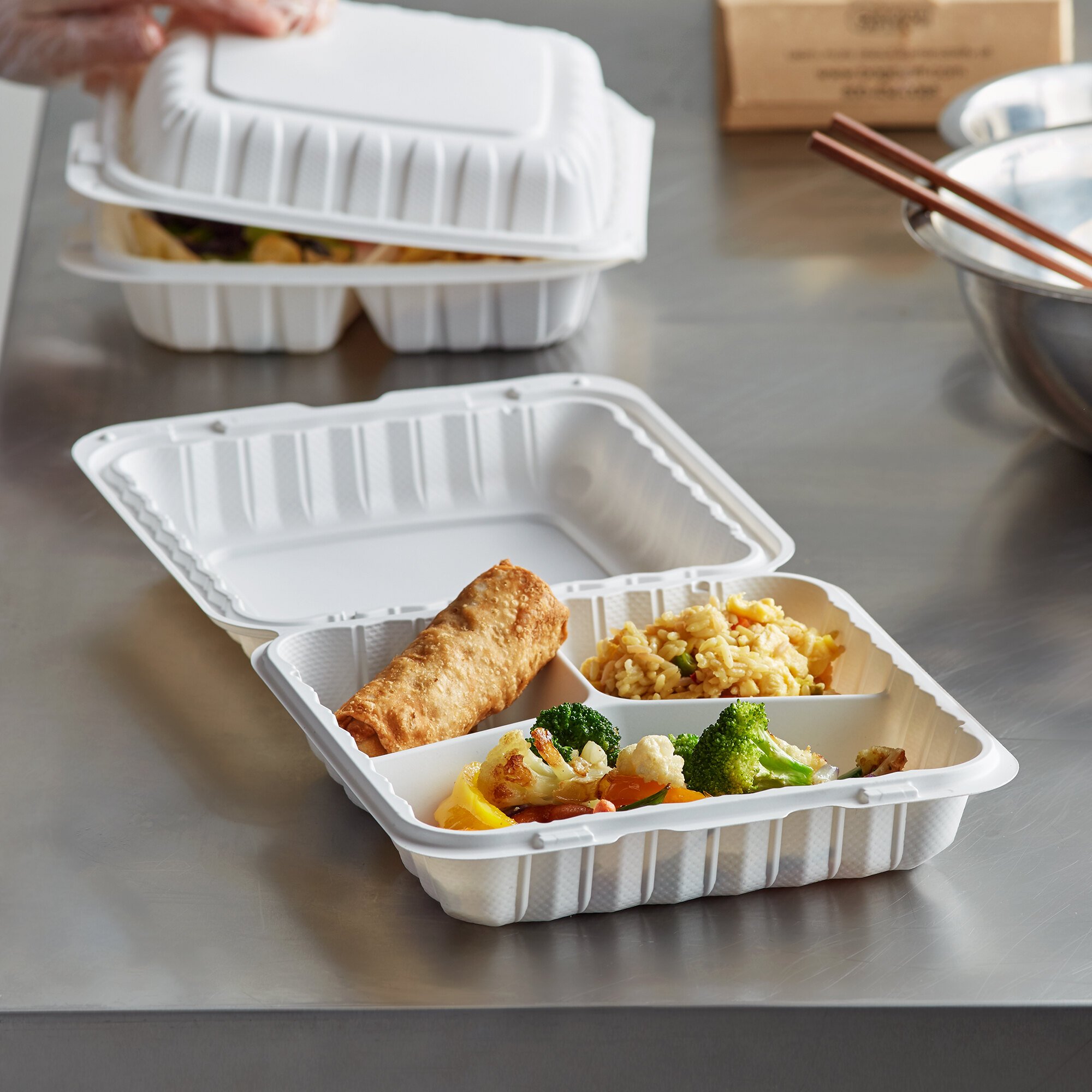 Plastic Hinged TakeOut Container (150/Case)