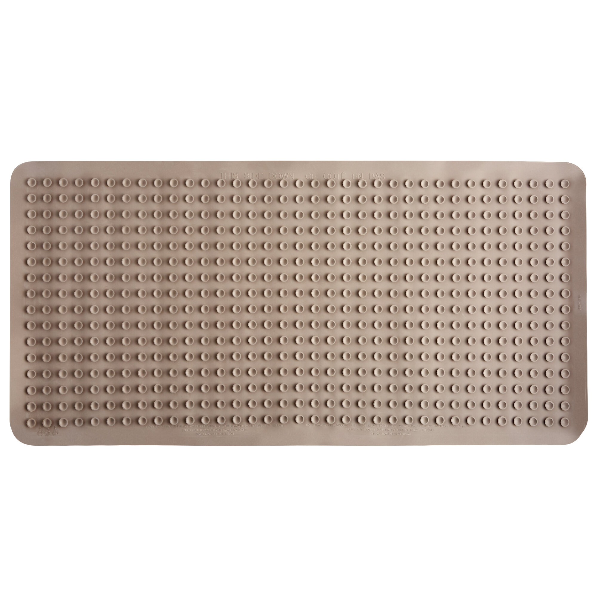 Rubbermaid 1982728 SaftiGrip 36" x 18" Brown Stone Rubber Bath Mat
