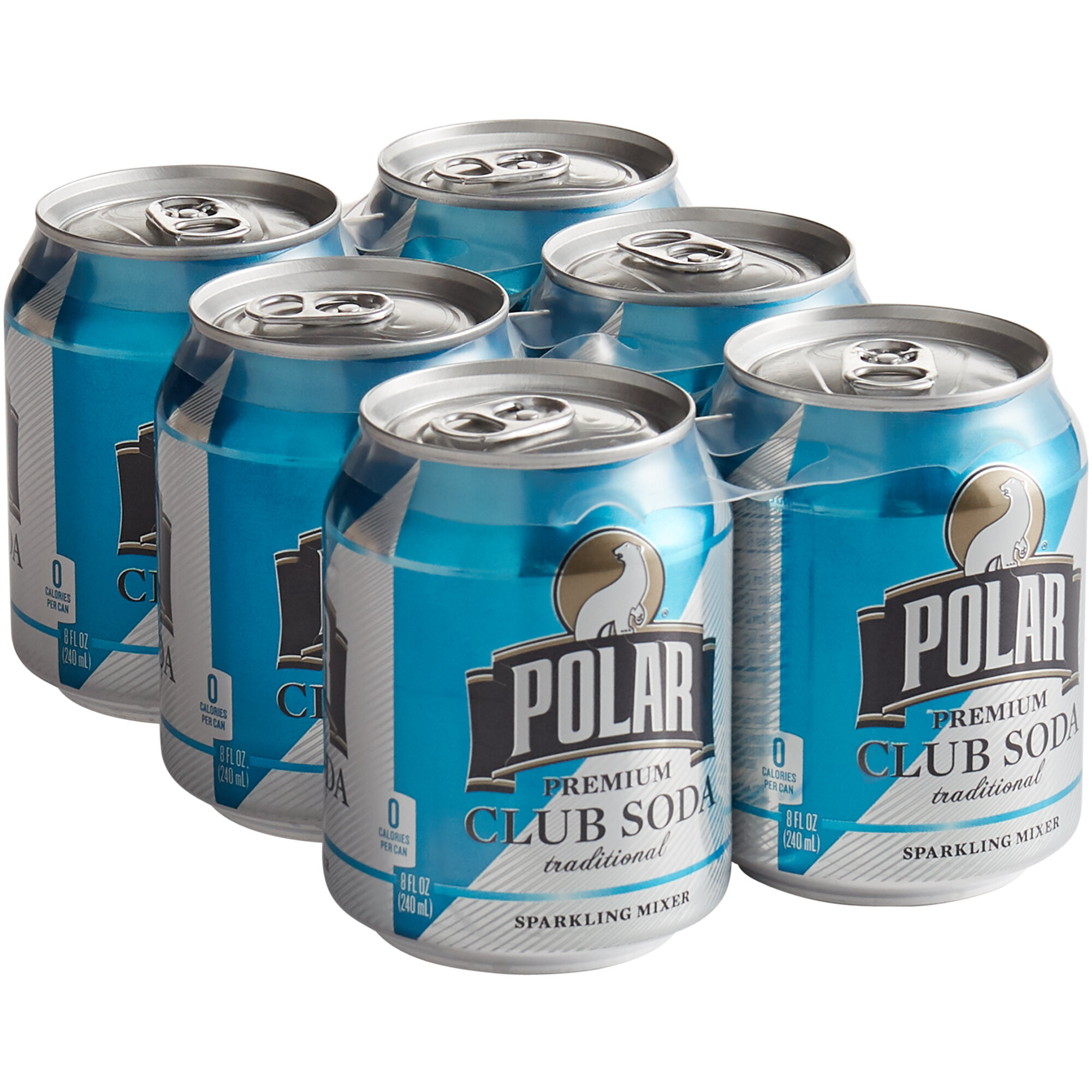 Polar 8 oz. Club Soda Cans 6/Pack