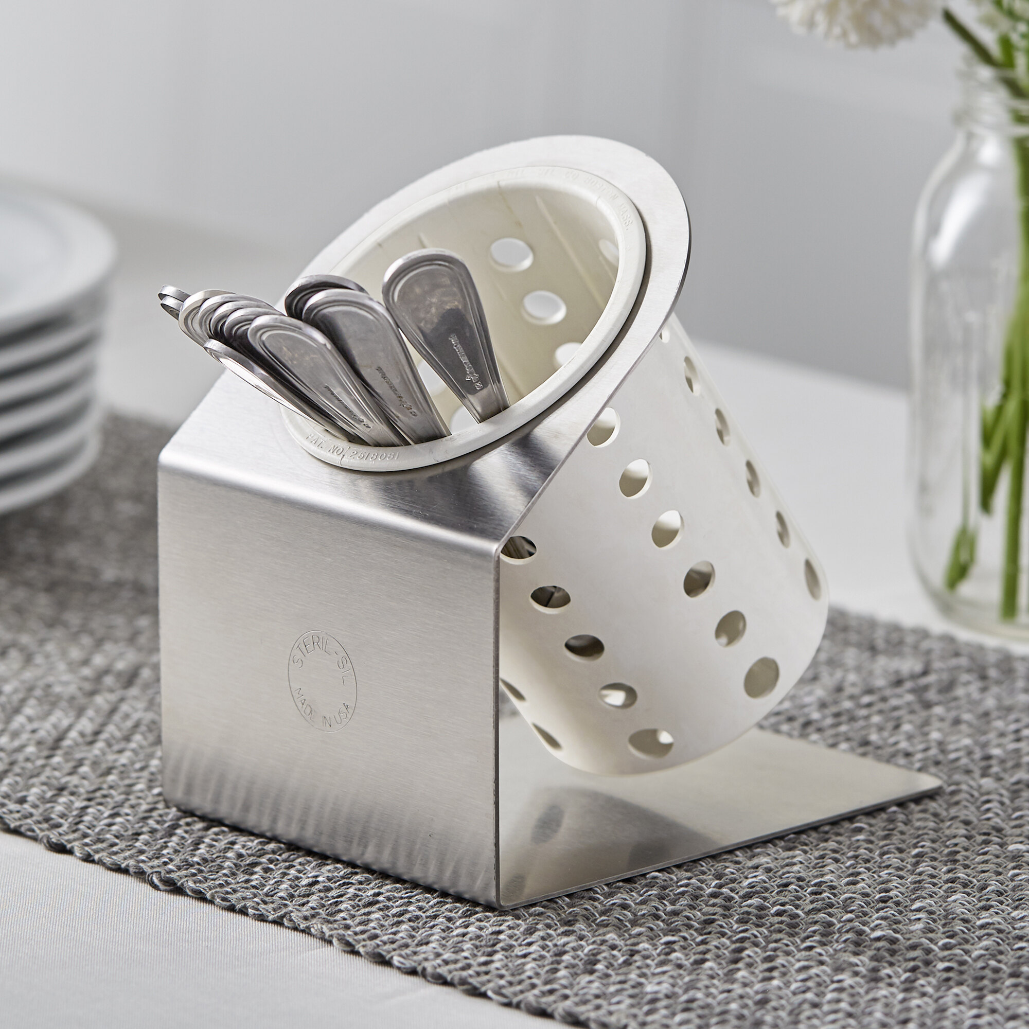 SterilSil Cantilever 1Cylinder Stainless Steel Flatware Organizer