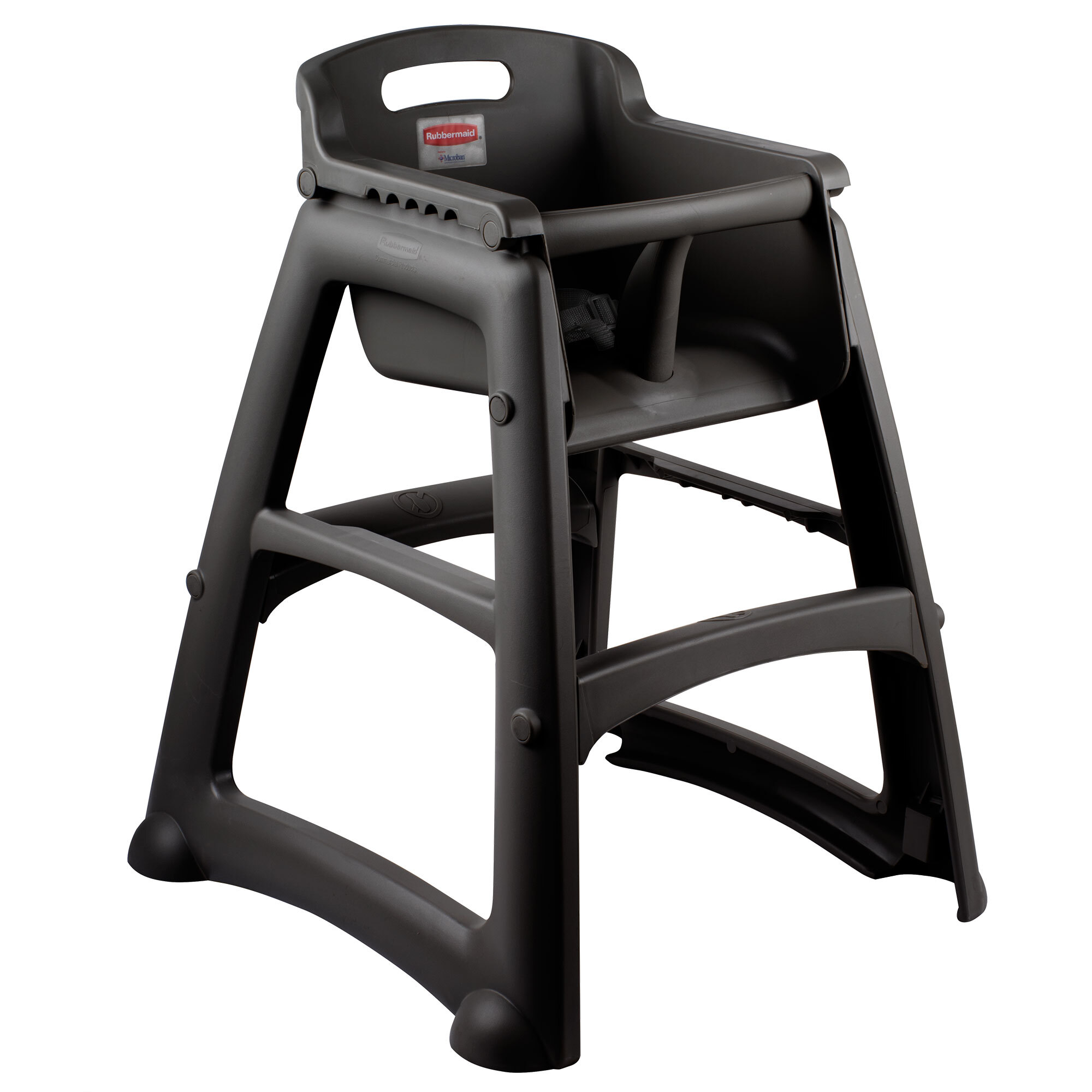 Rubbermaid FG781408BLA Black Sturdy Chair Restaurant High Chair without