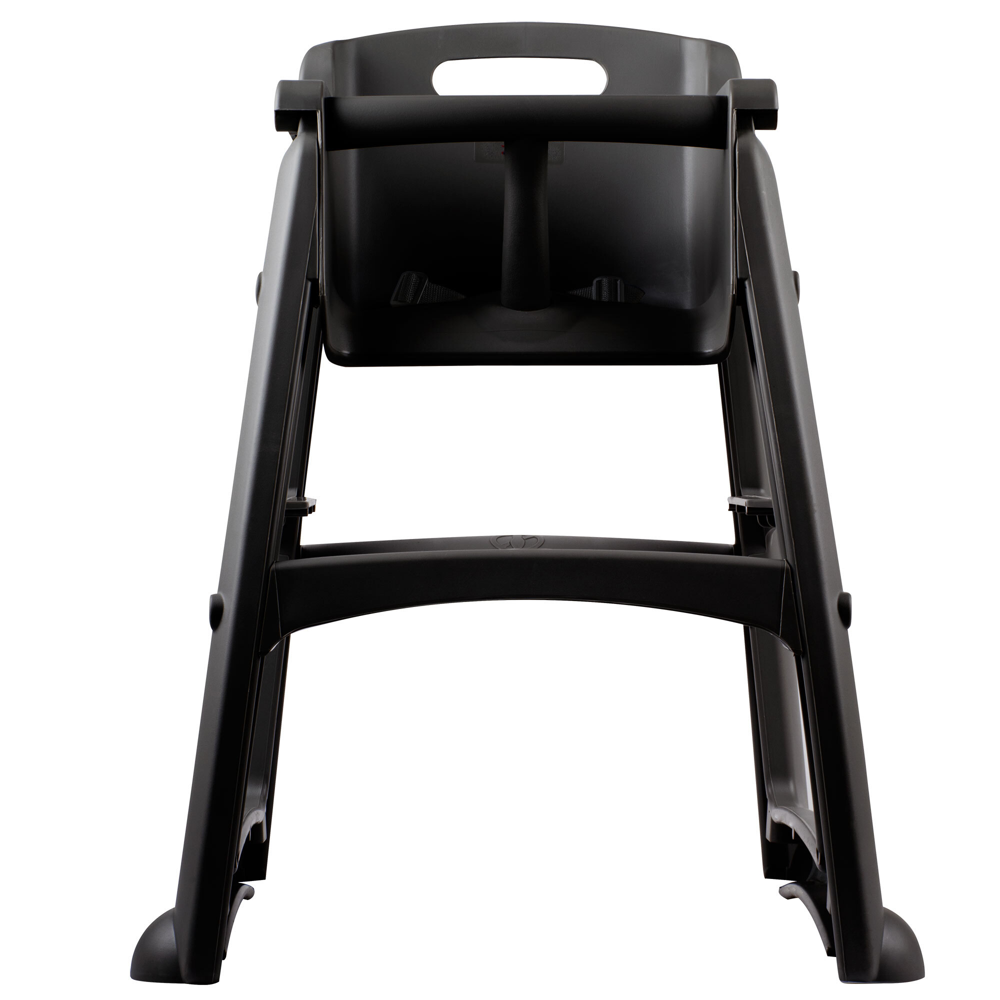 Rubbermaid FG781408BLA Black Sturdy Chair Restaurant High Chair without Wheels (Ready to Assemble)
