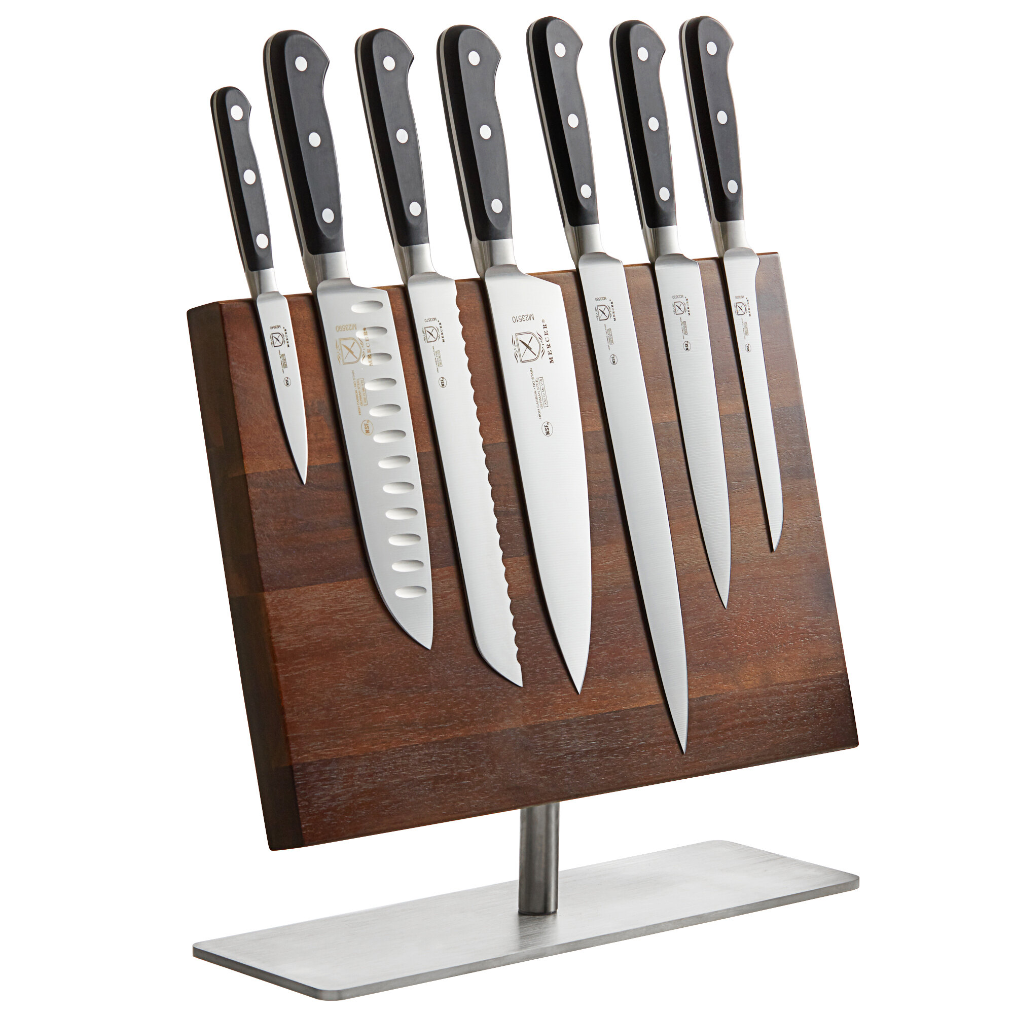 Mercer Culinary M21941 Renaissance® 8Piece Knife Set and Acacia Board with Stainless