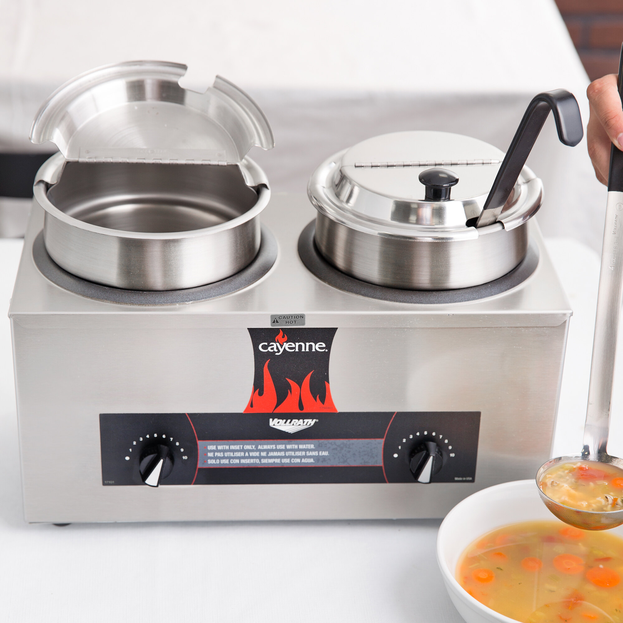Vollrath 72040 Cayenne Twin Well 4 Qt. Countertop Rethermalizer ...