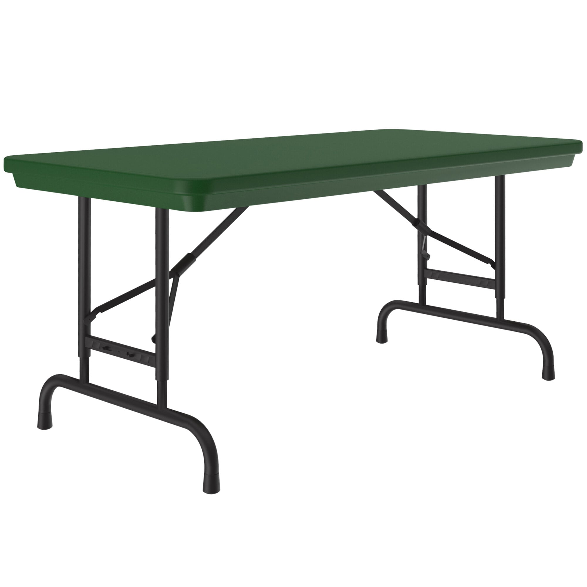 Correll Folding Table, 24" x 48" Plastic Adjustable Height, Green - R ...