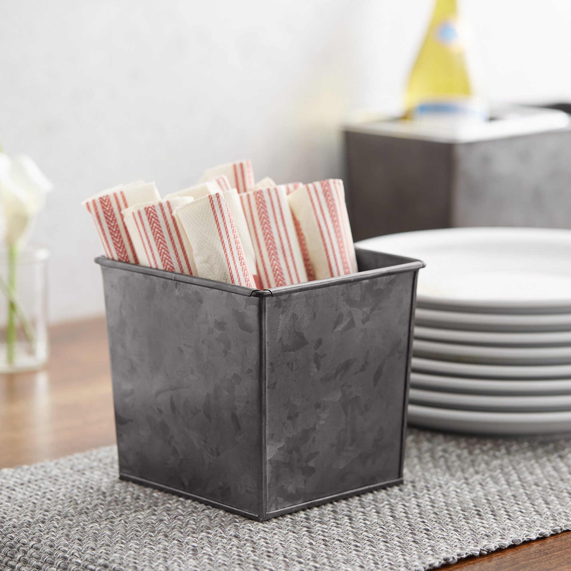 American Metalcraft BEVDG6 1/6 Size Onyx Galvanized Metal Rectangular