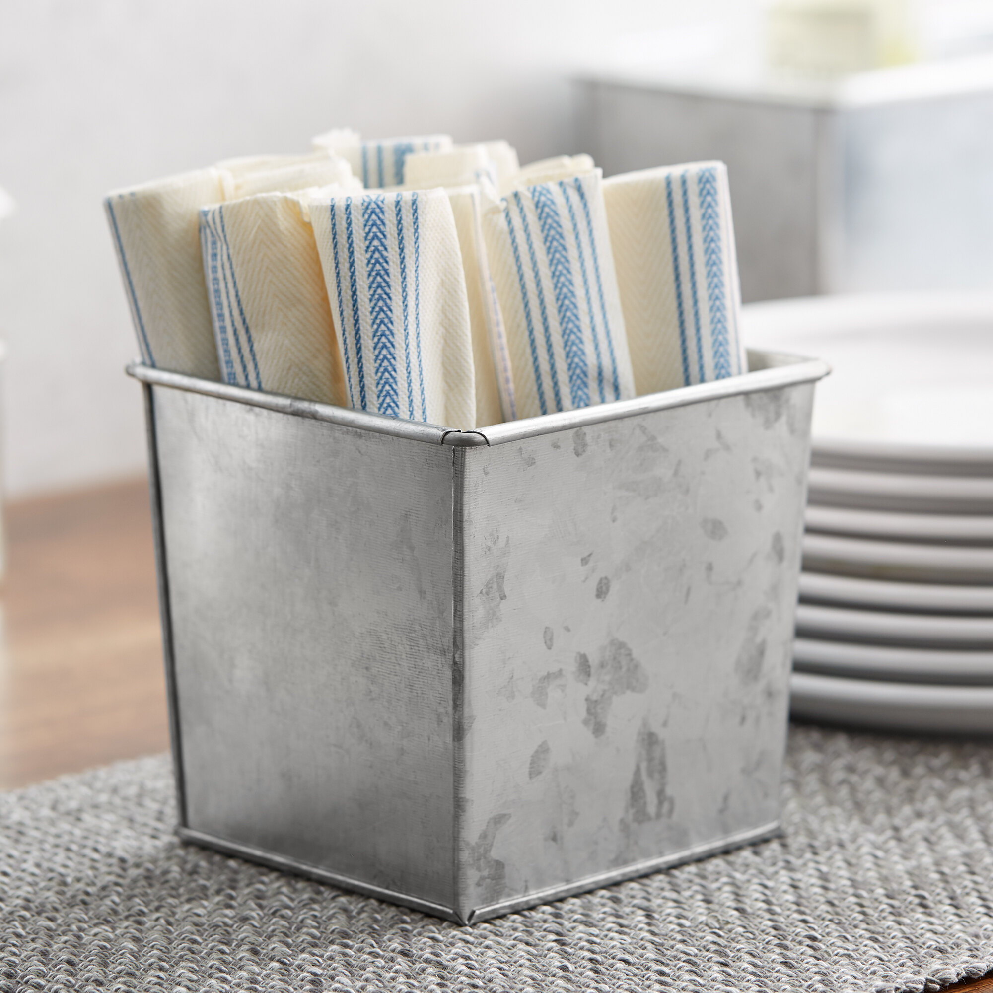 American Metalcraft BEVG6 1/6 Size Silver Galvanized Metal Rectangular