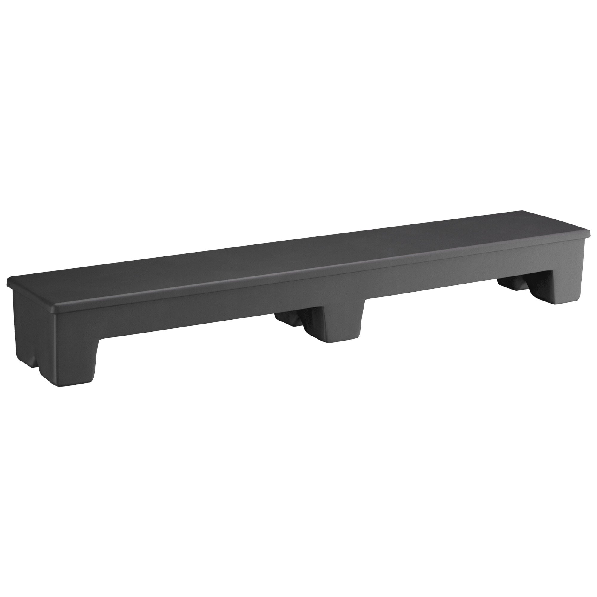 Regency 60" x 12" x 8" Black Plastic Narrow Dunnage Rack with Solid Top