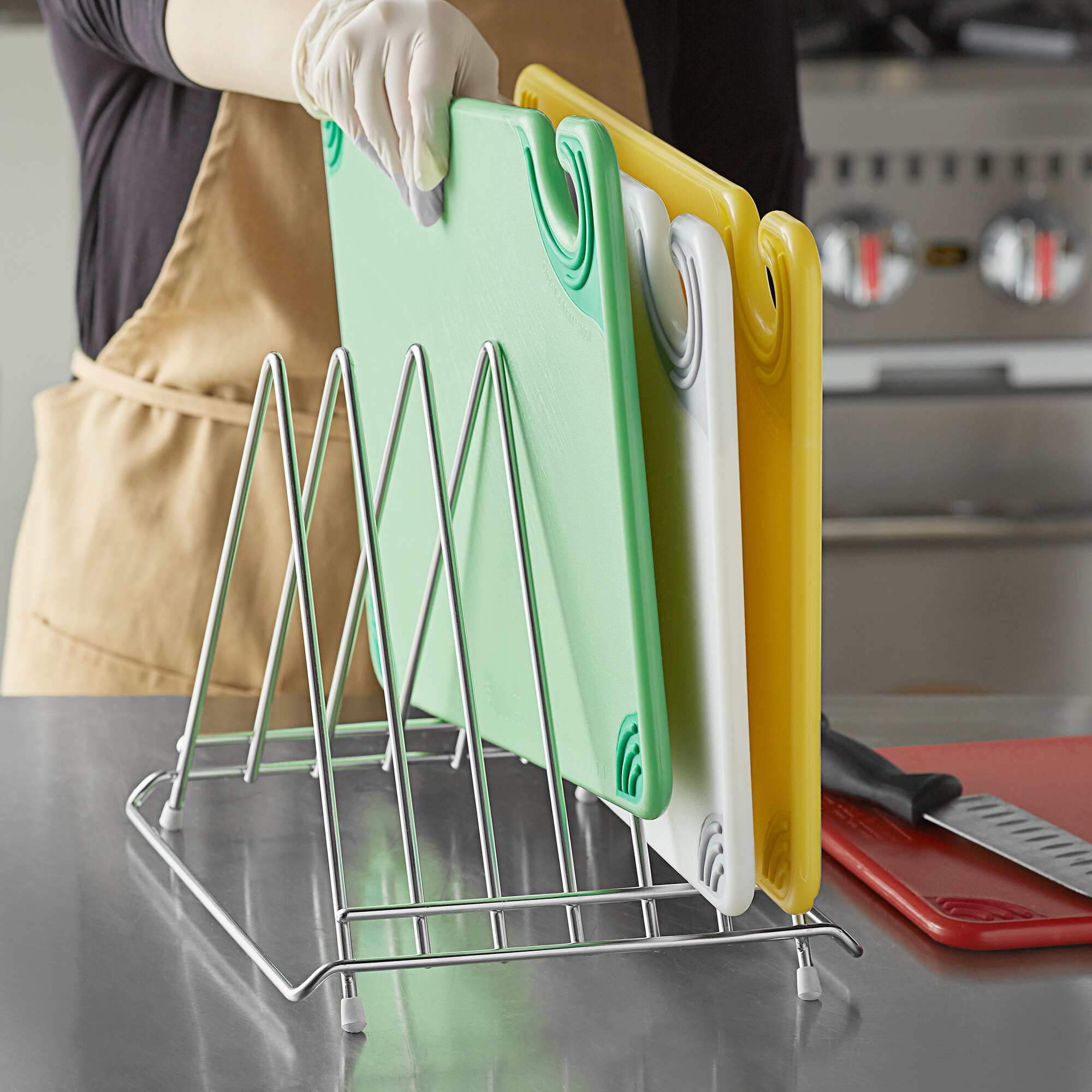 Cutting Board Storage Rack (ChromePlated 6Board Holder)