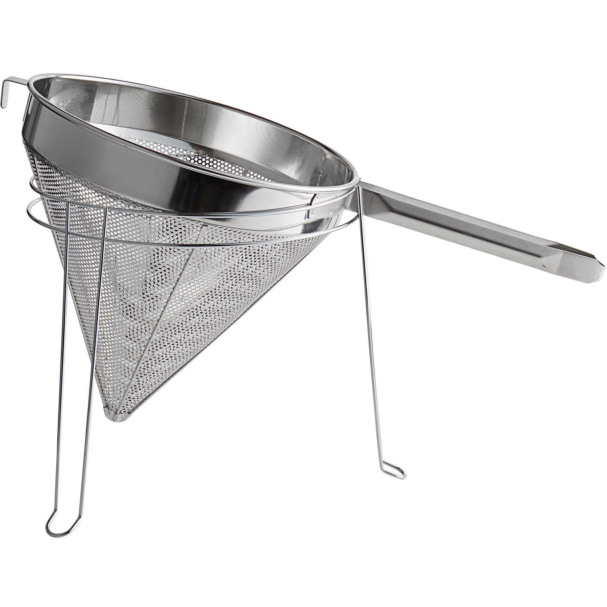 Choice 12" Coarse China Cap Strainer and Stand Set