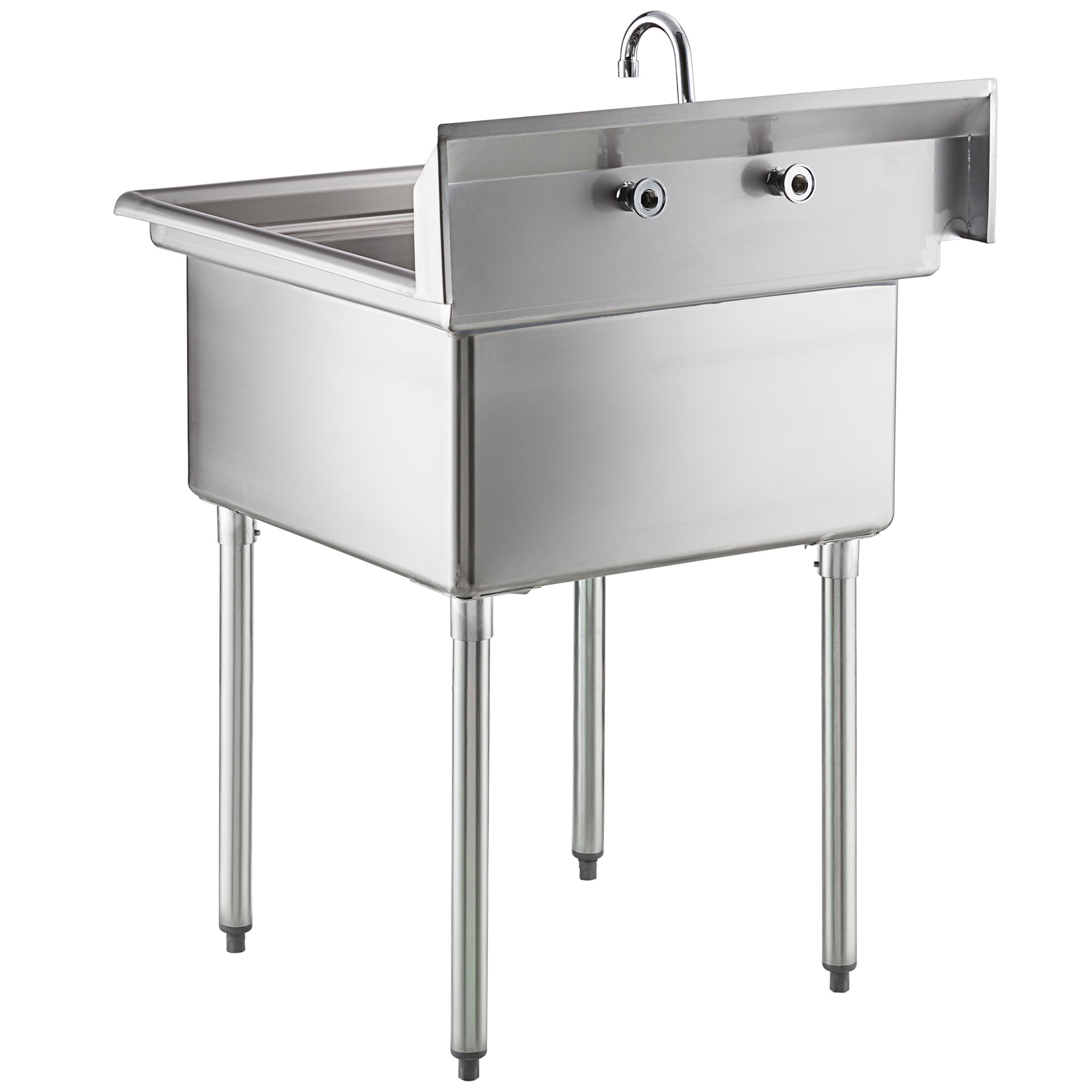 Steelton 30" 18Gauge Stainless Steel One Compartment Commercial Sink with Faucet 24" x 24" x