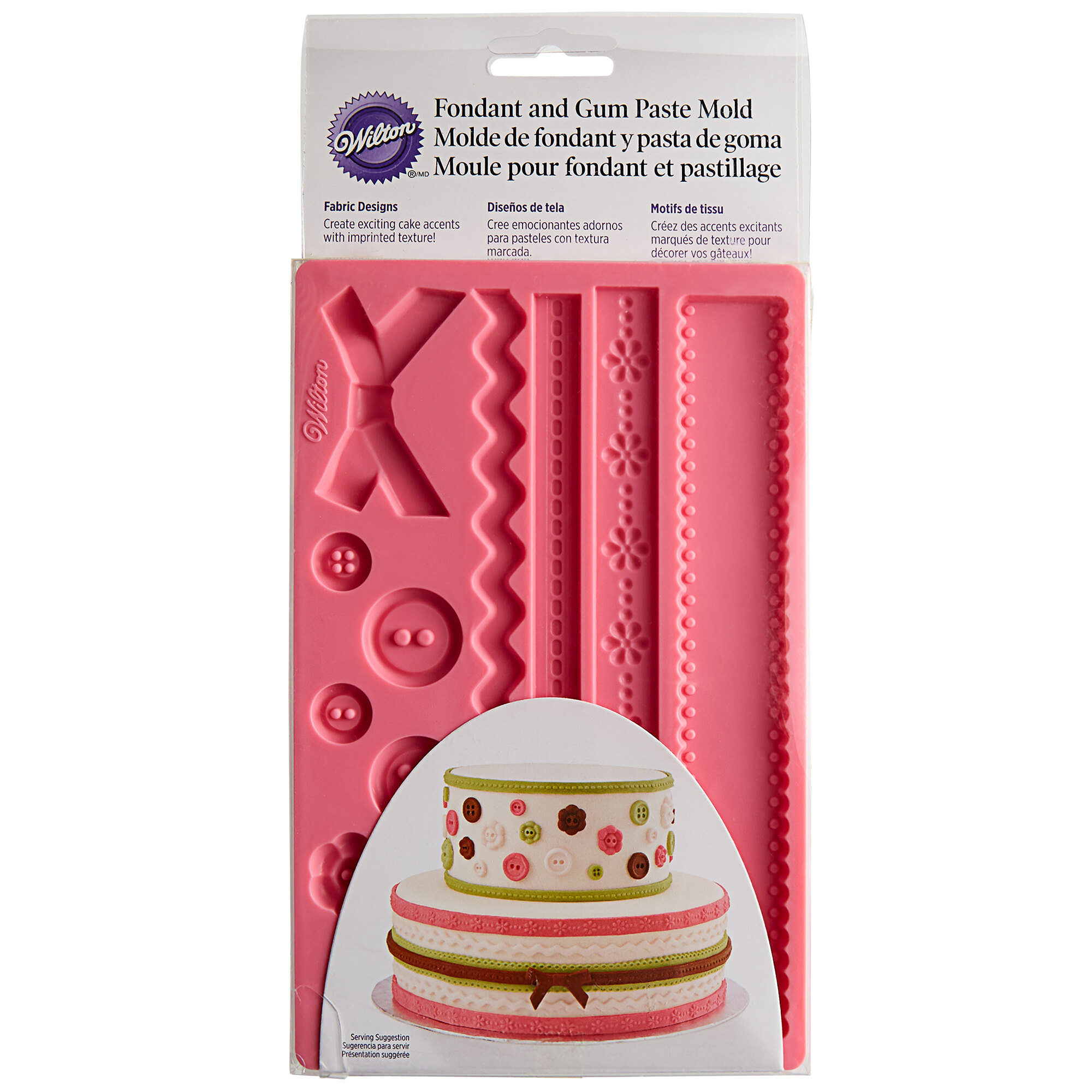 Wilton 409-2563 Ribbon and Fabric Silicone Fondant and Gum Paste Mold