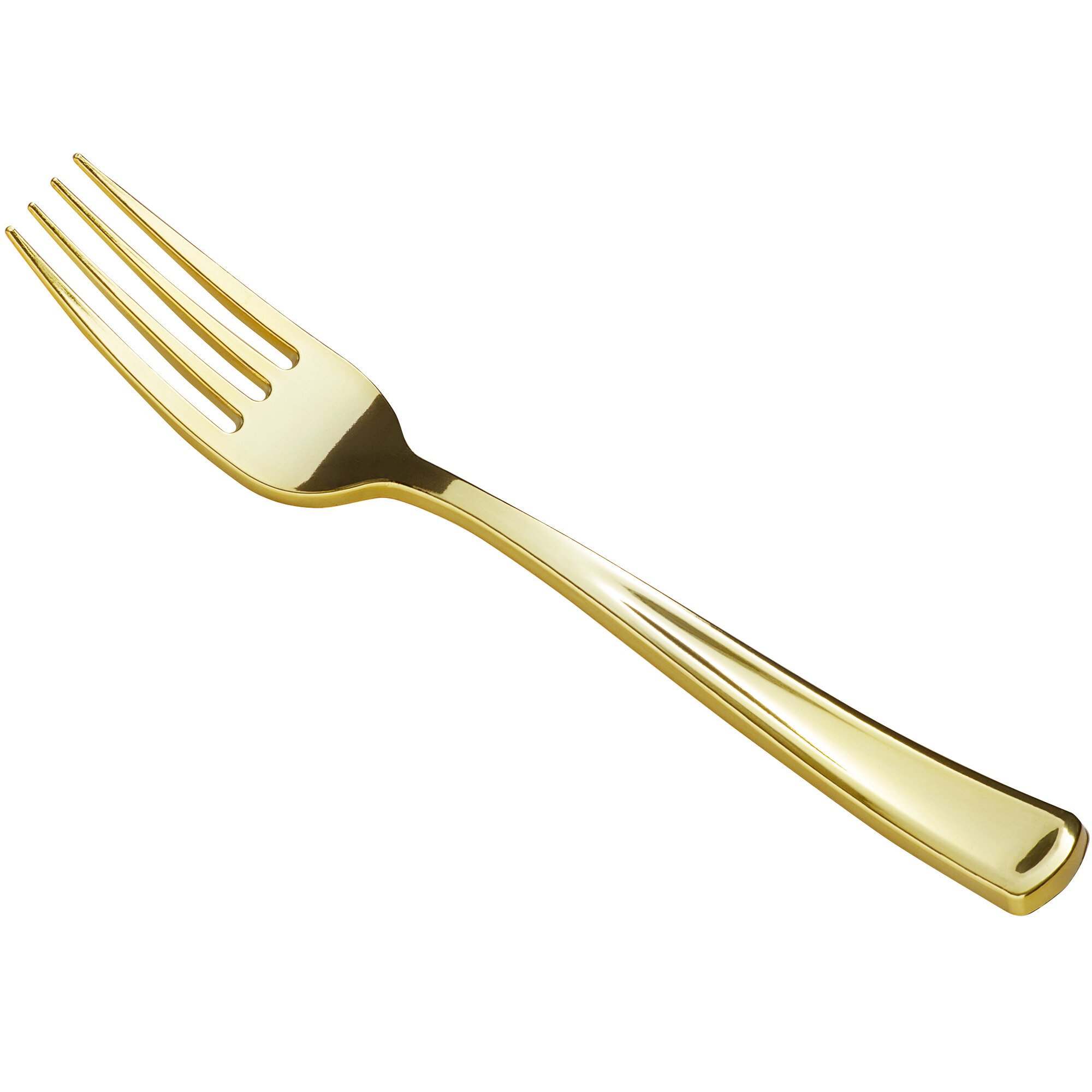 Gold Visions 7 1/4" Classic Heavy Weight Gold Plastic Fork 25/Pack