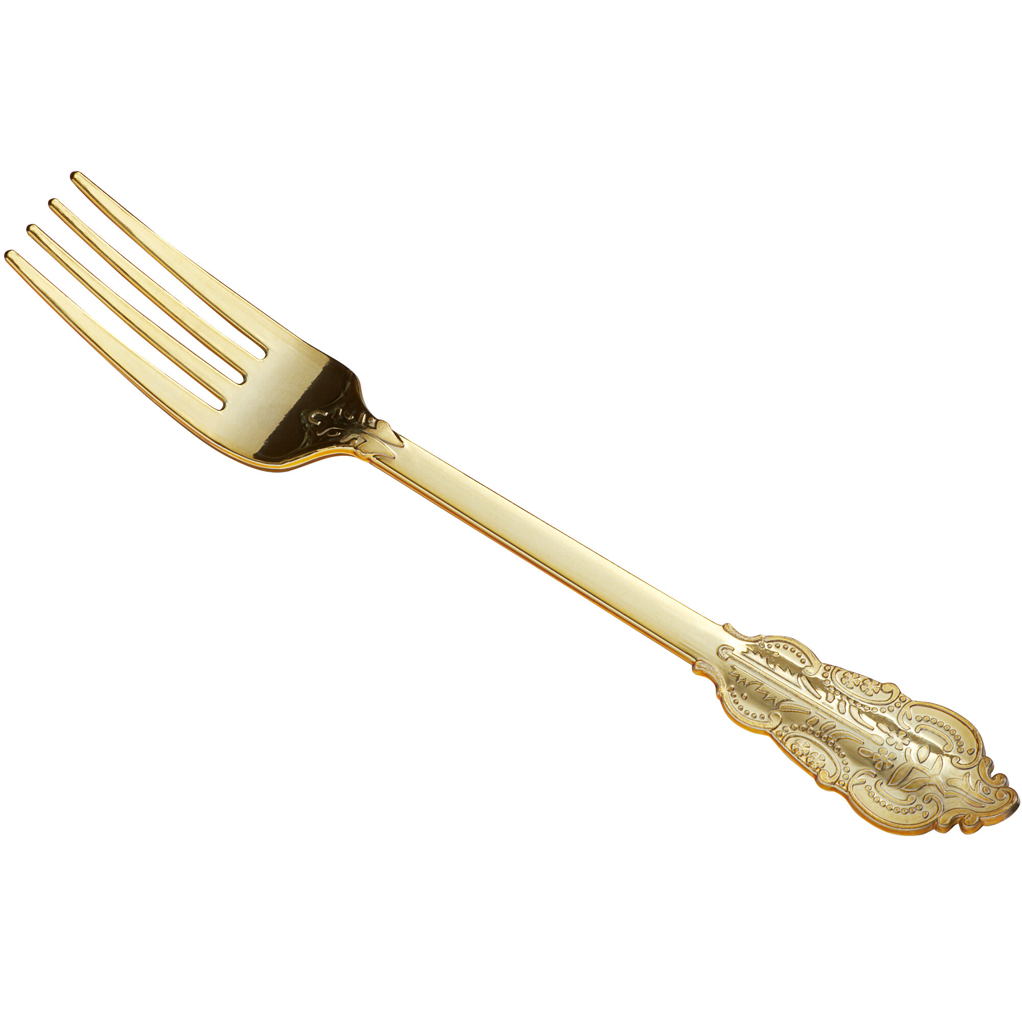 Gold Visions 7 1/4" Royal Heavy Weight Gold Plastic Fork 25/Pack