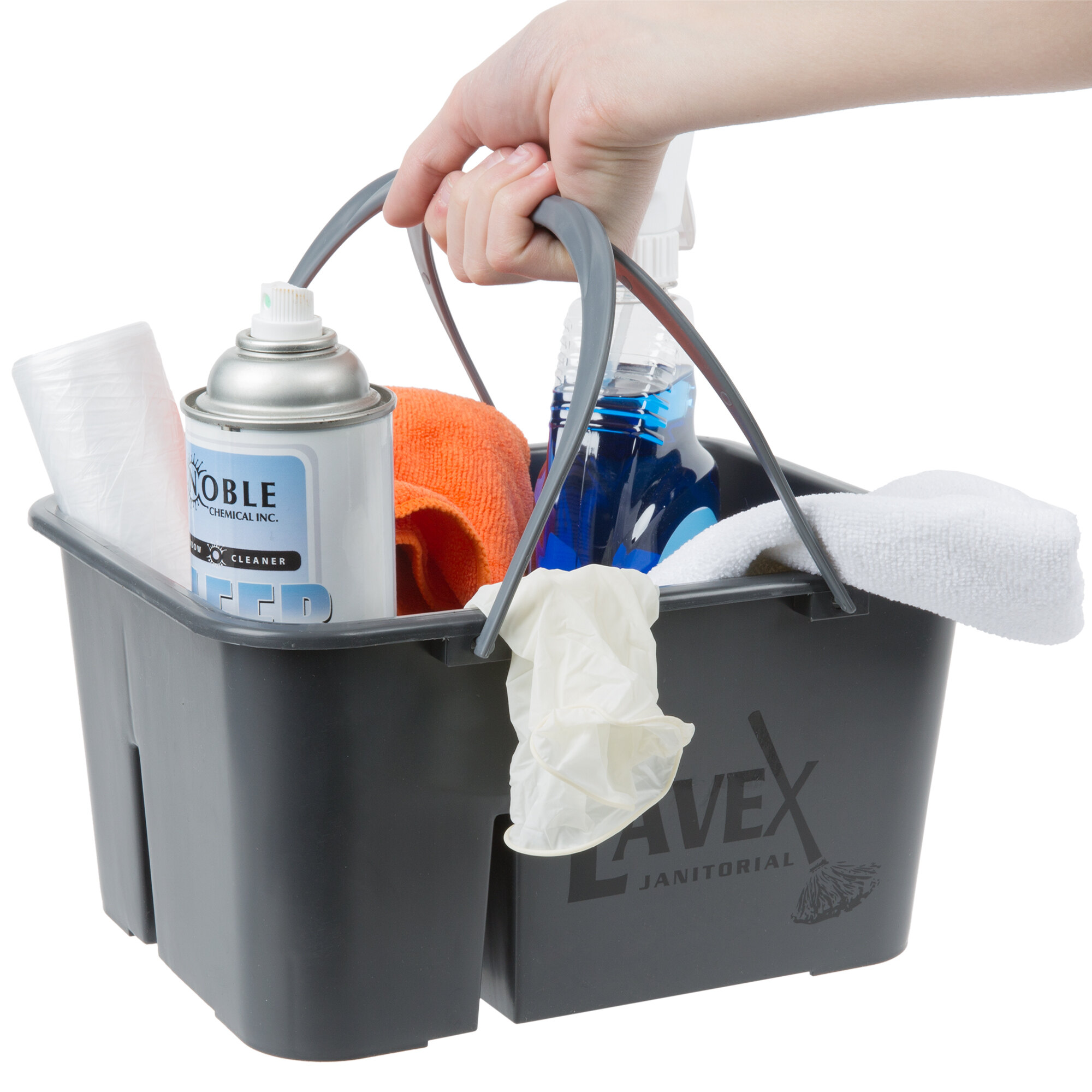 Lavex Janitorial Plastic Cleaning Caddy, Gray, 11.5L x 9W