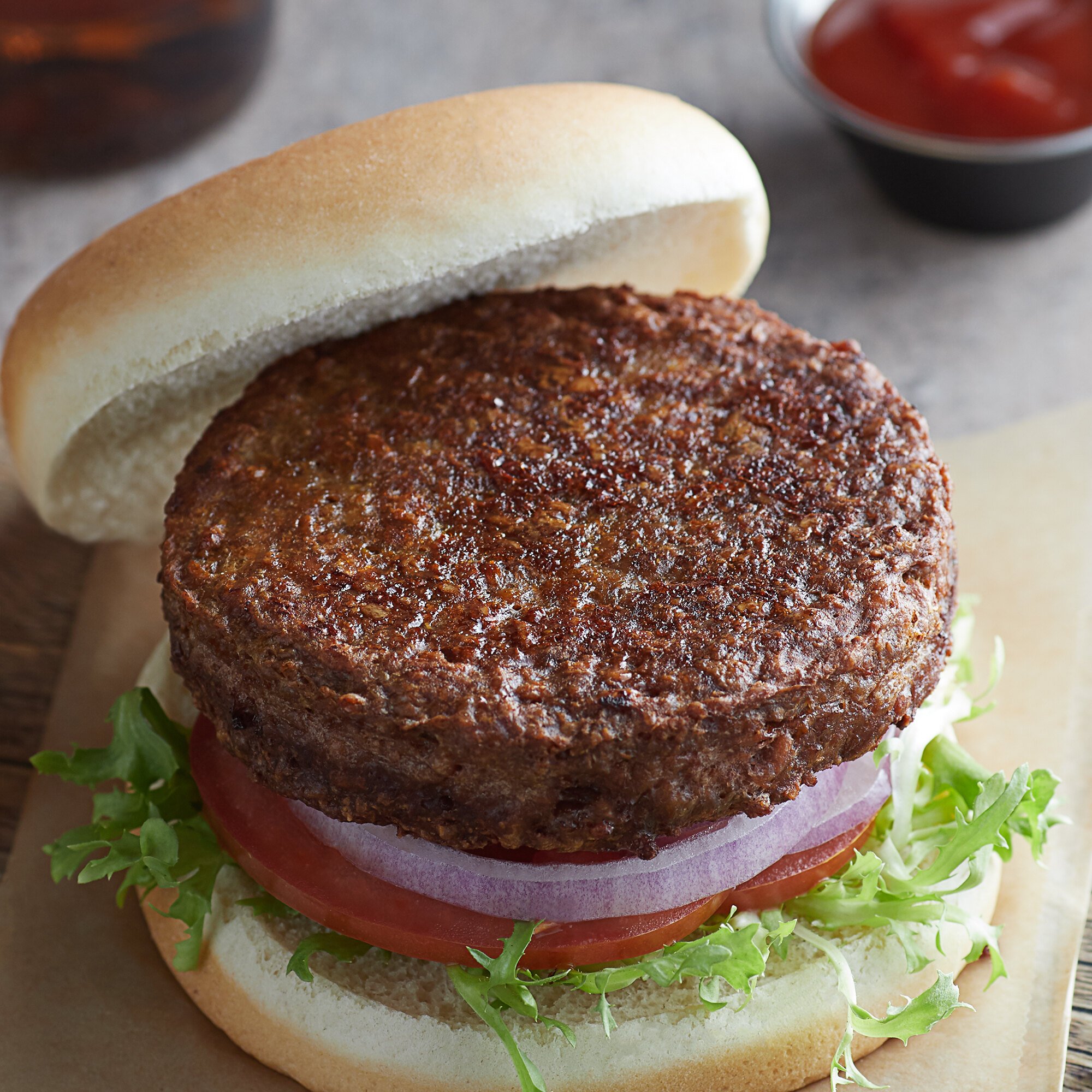 6 oz. Beyond Meat Vegan Burger Patties - 32/Case
