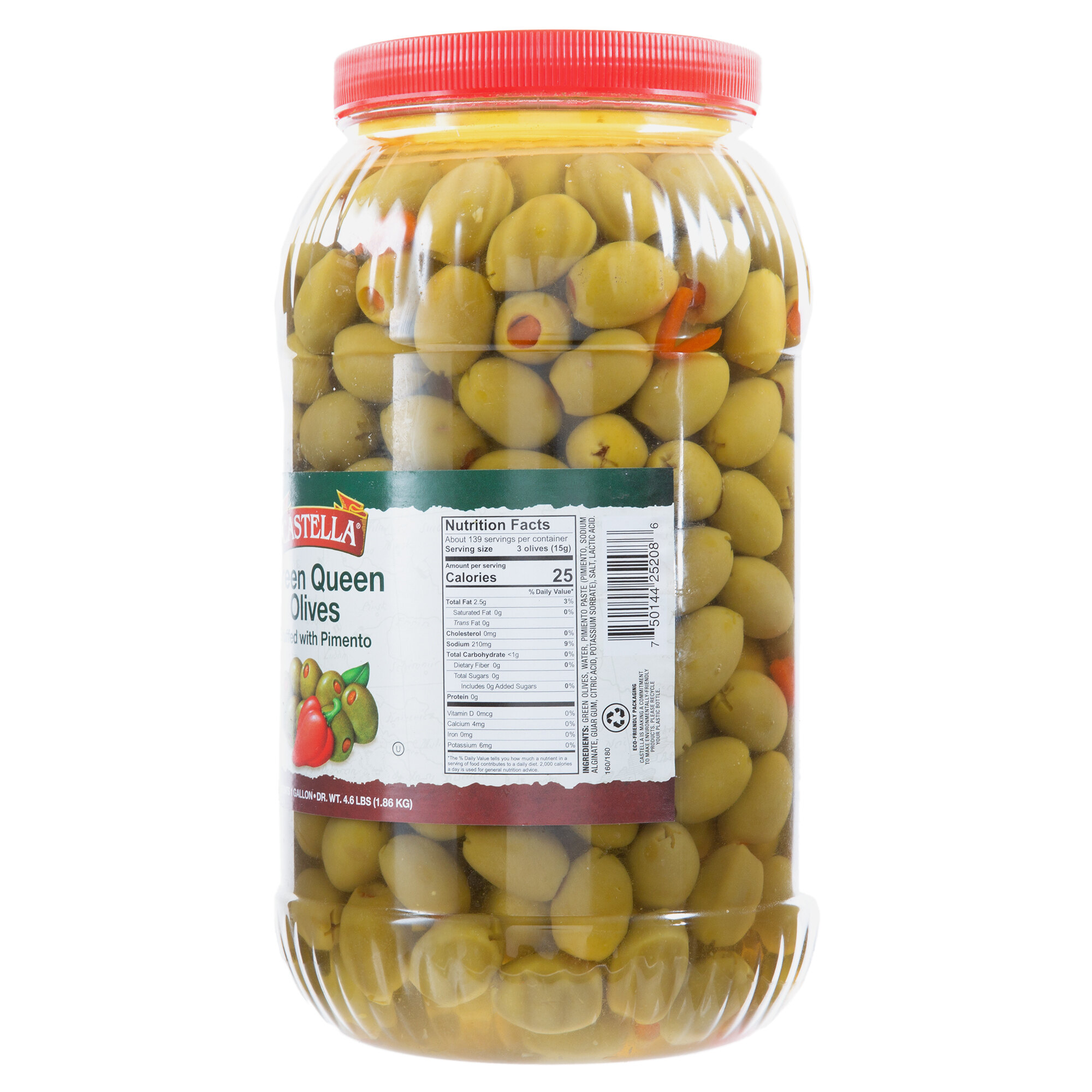 Castella 1 Gallon Stuffed Queen Olives 160/180 Count