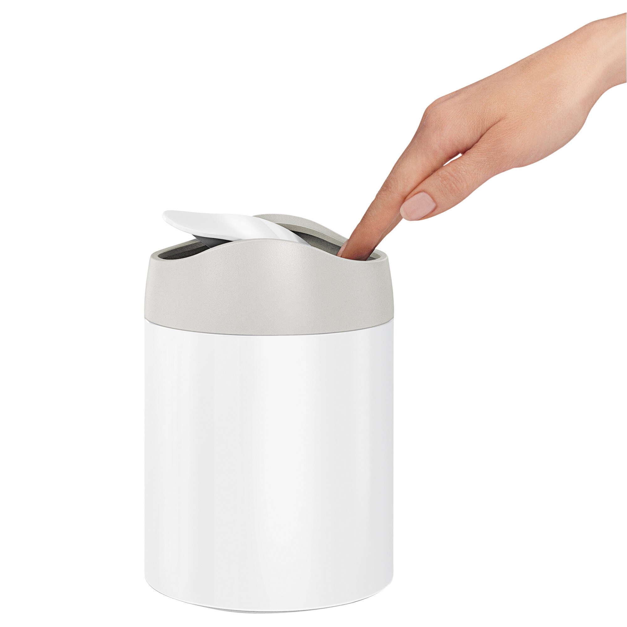 simplehuman CW2079 0.4 Gallon / 1.5 Liter White Stainless Steel