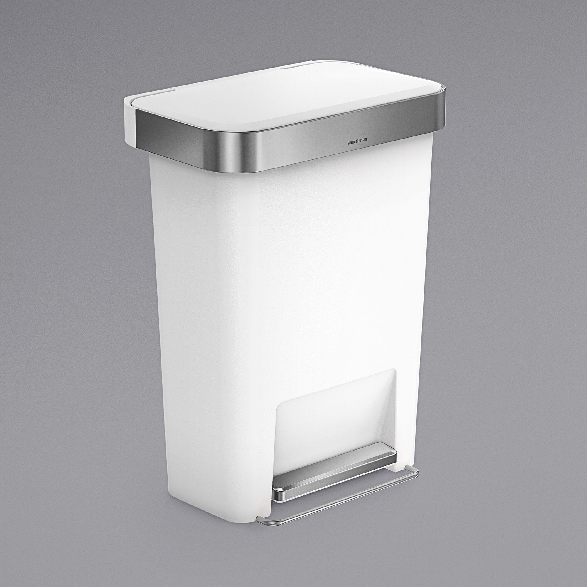 simplehuman CW1387 12 Gallon / 45 Liter White Rectangular